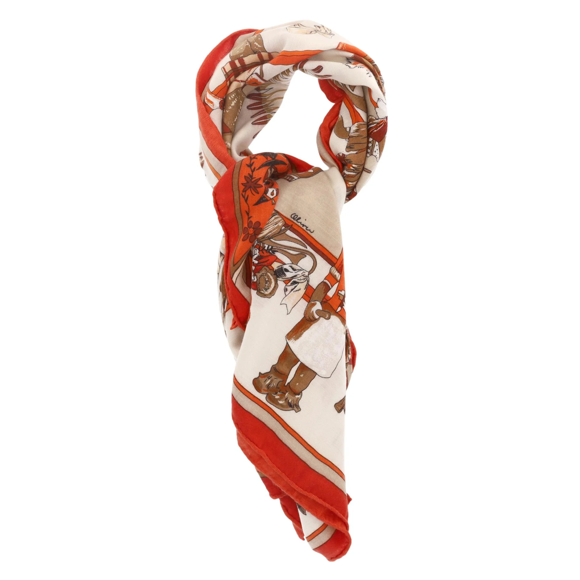 Hermes 'Kachinas' Cashmere & Silk Blend Scarf By Kermit Oliver - Image 4