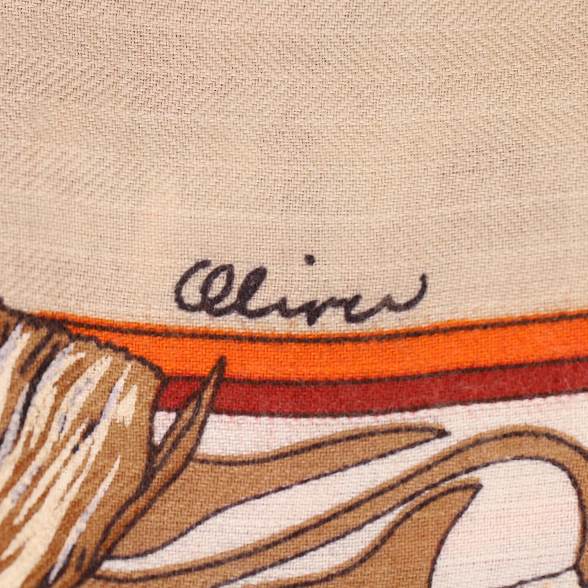 Hermes 'Kachinas' Cashmere & Silk Blend Scarf By Kermit Oliver - Image 9