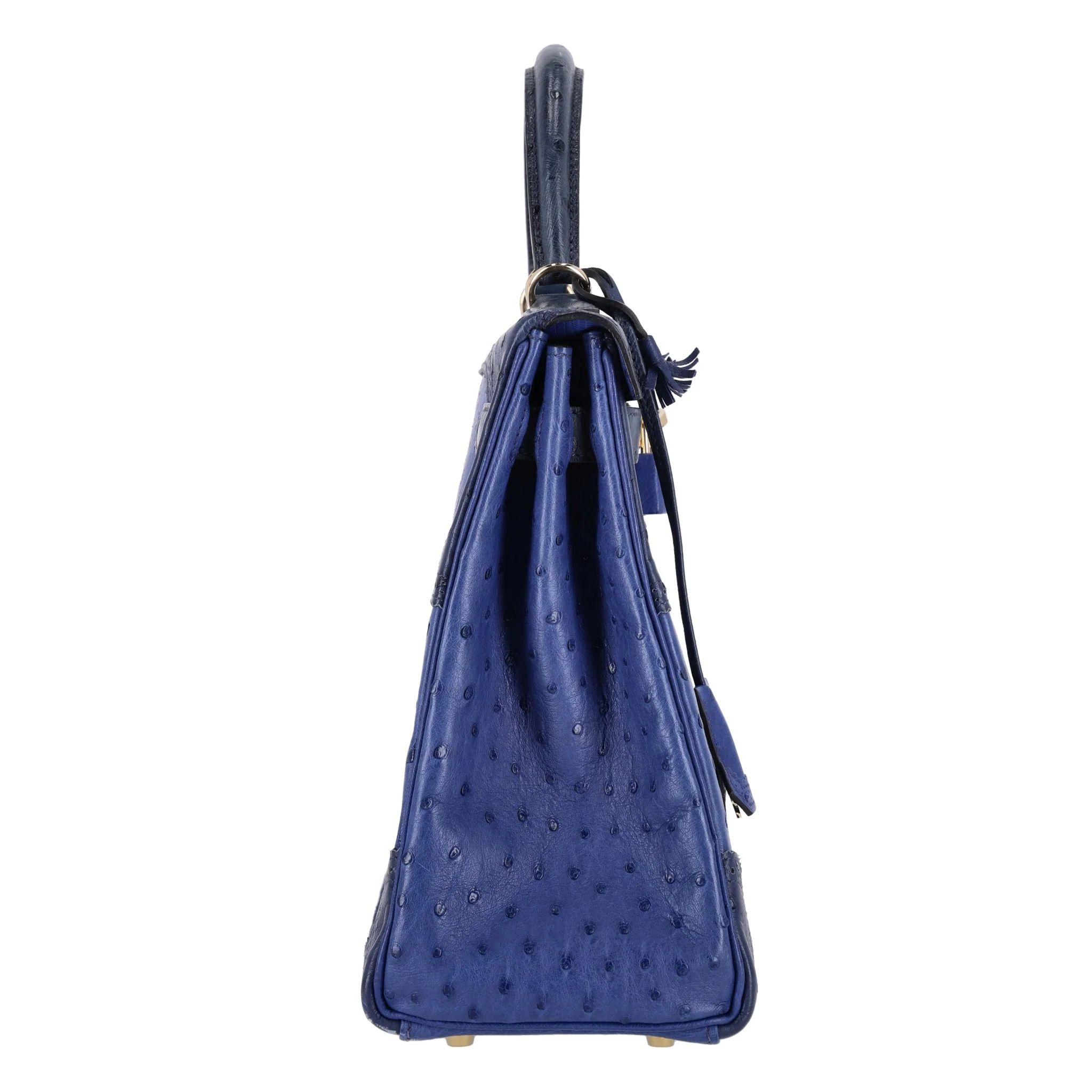 Hermes Kelly Ltd Edition Ghillies Bag In Ostrich Skin - Image 3