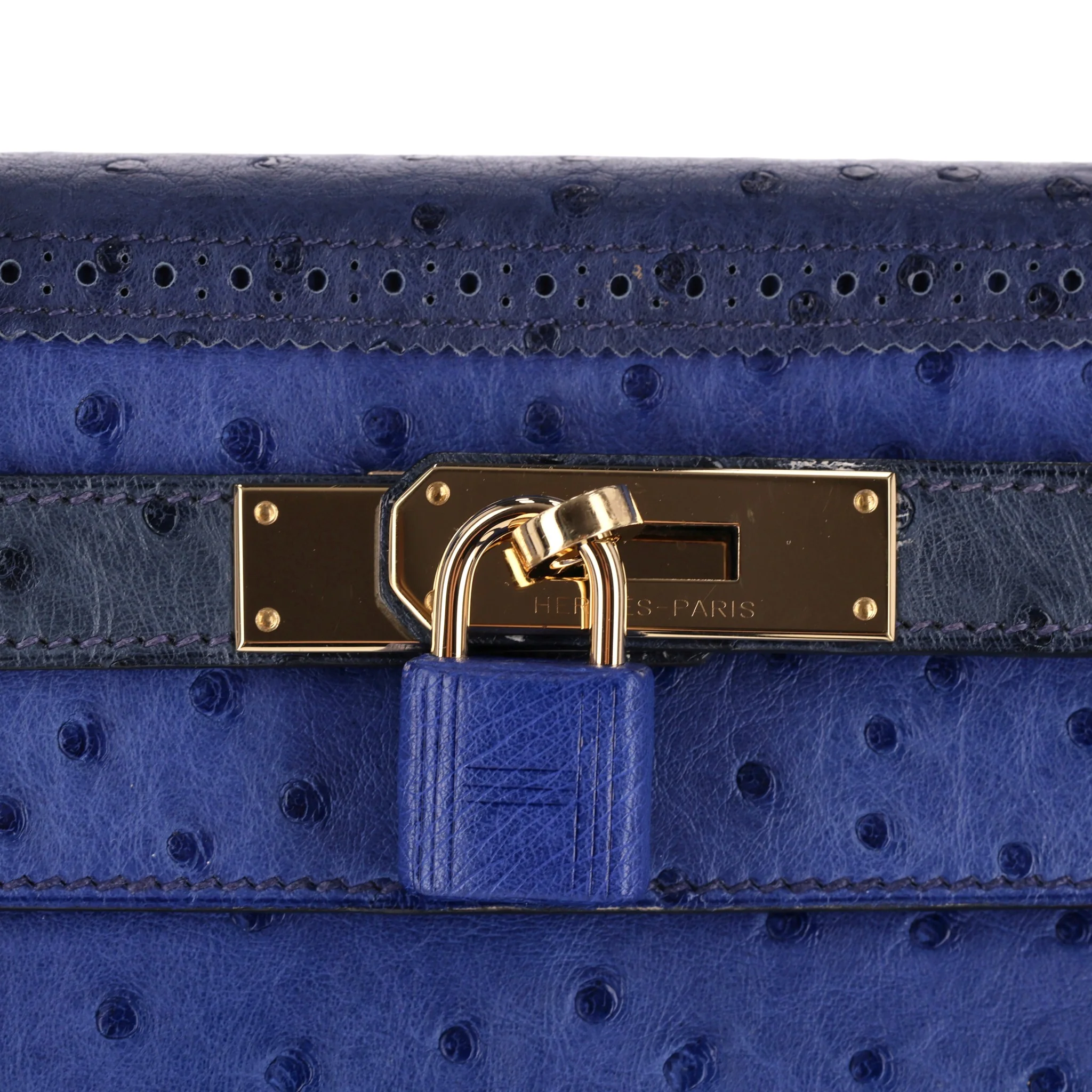 Hermes Kelly Ltd Edition Ghillies Bag In Ostrich Skin - Image 7