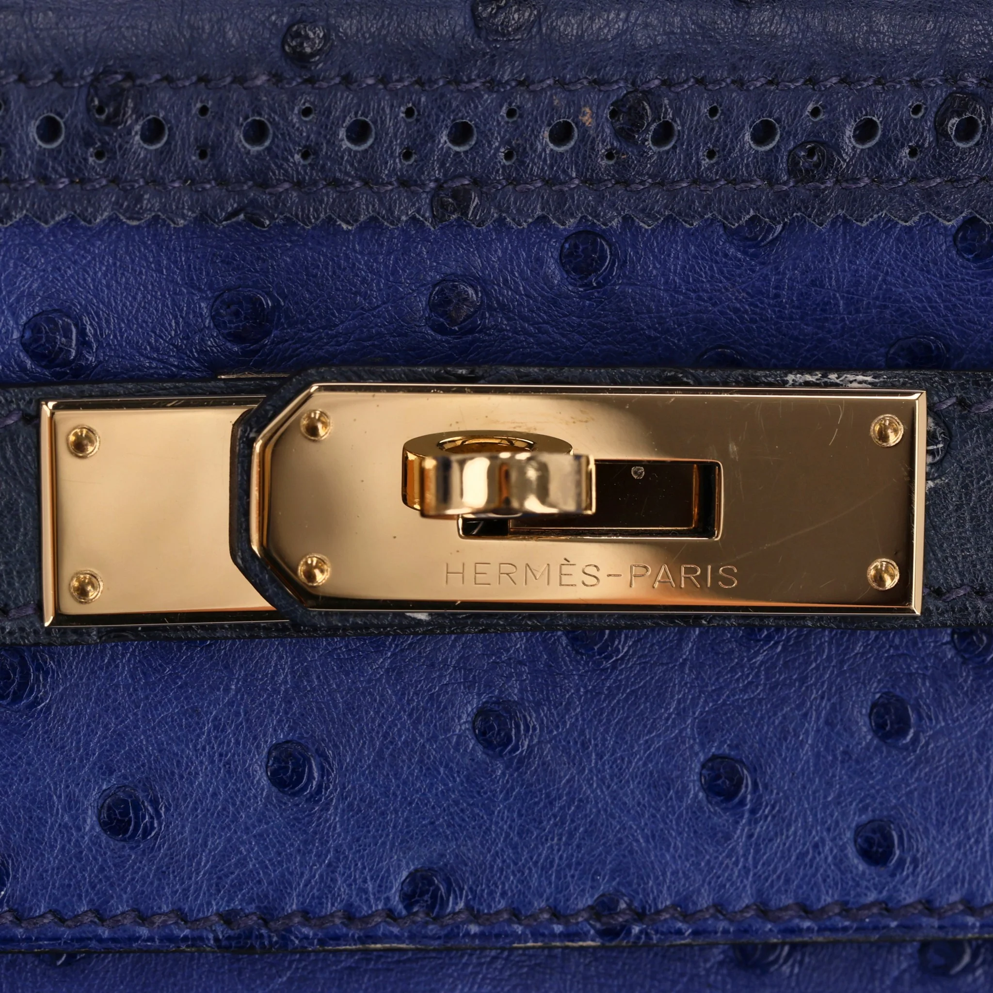 Hermes Kelly Ltd Edition Ghillies Bag In Ostrich Skin - Image 8