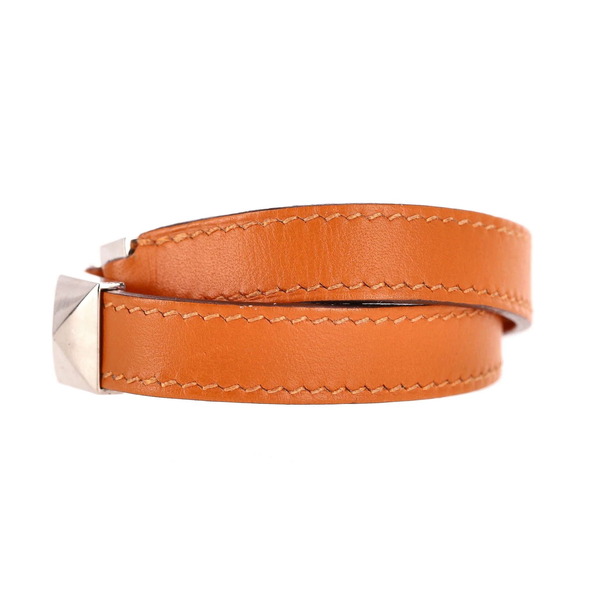 Hermes Multi Stud Medor Rockstud Leather Wrap Bracelet - Image 4
