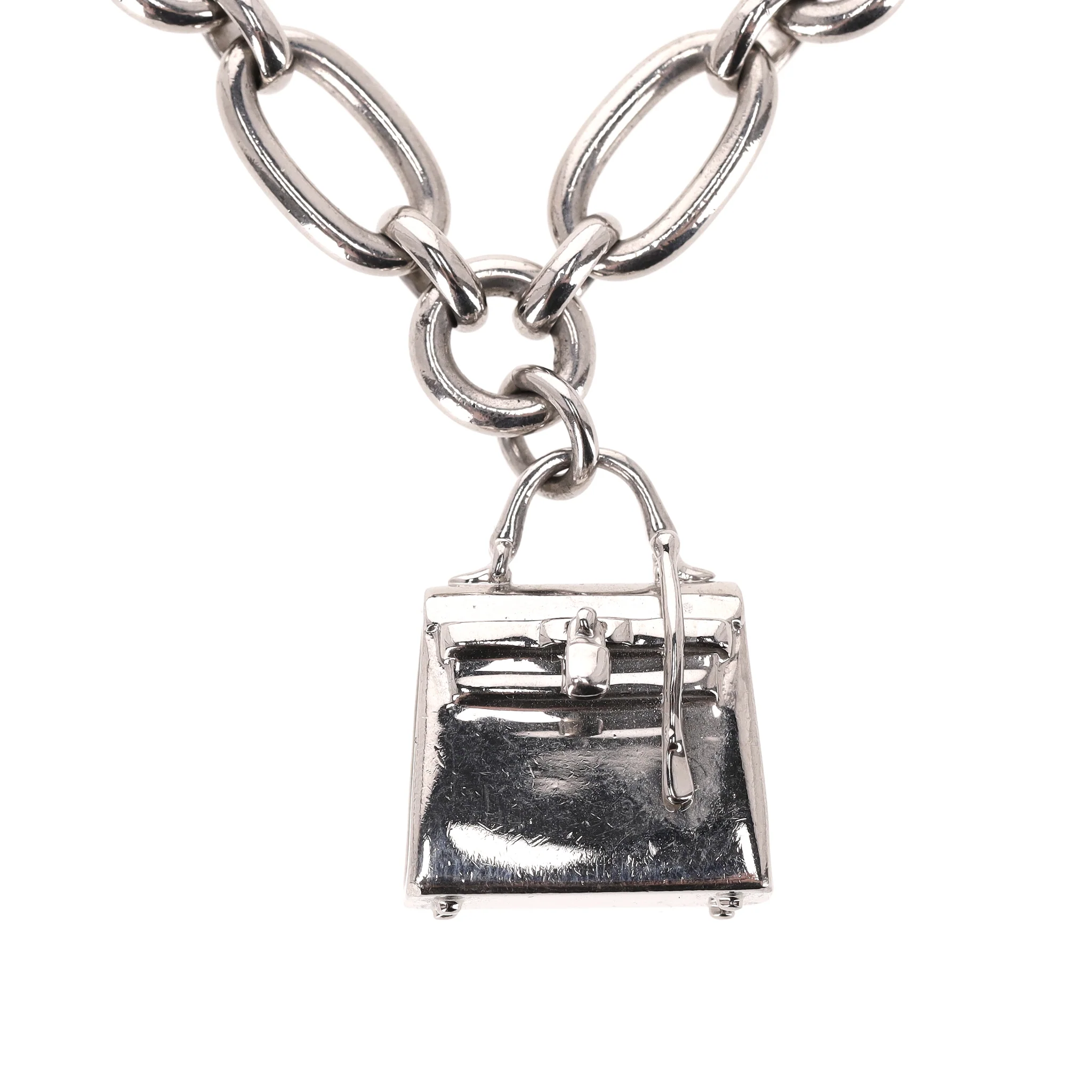Hermes Palladium Plated Olga Chain Belt With Signature Charms - Image 4
