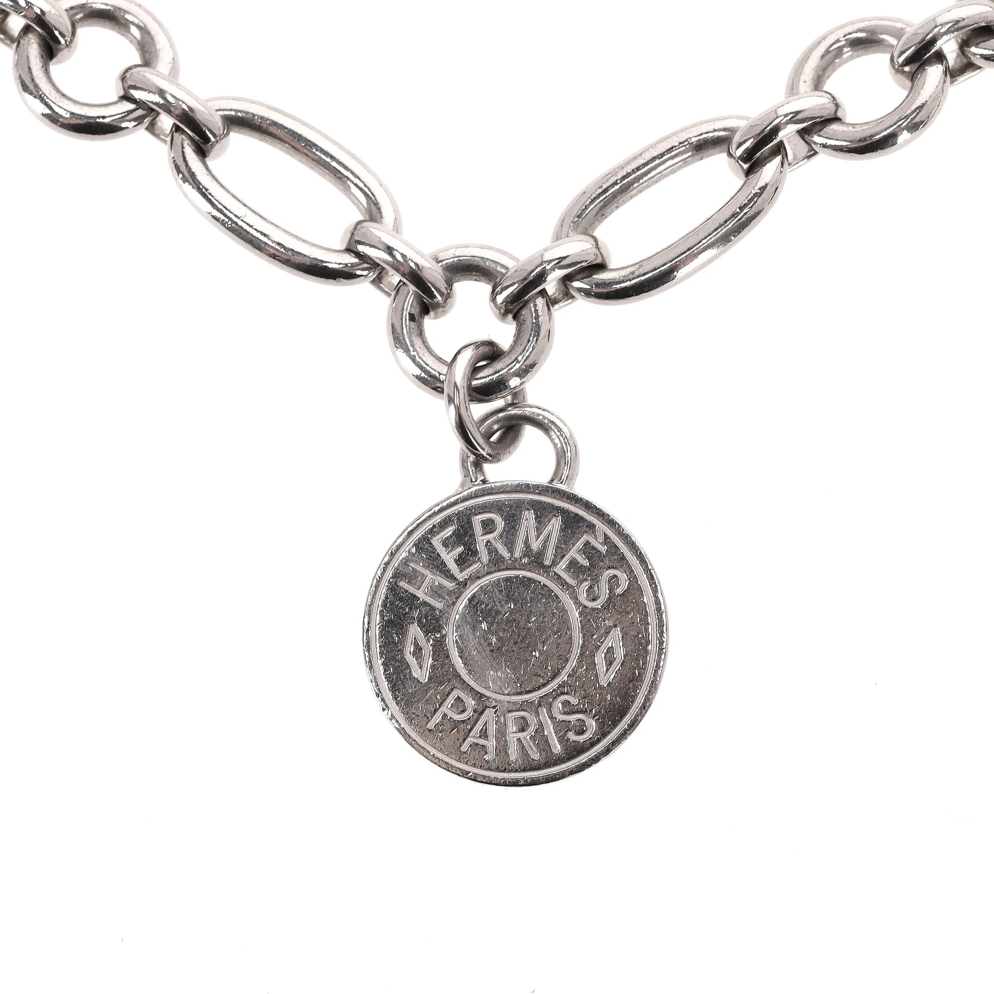 Hermes Palladium Plated Olga Chain Belt With Signature Charms - Image 5
