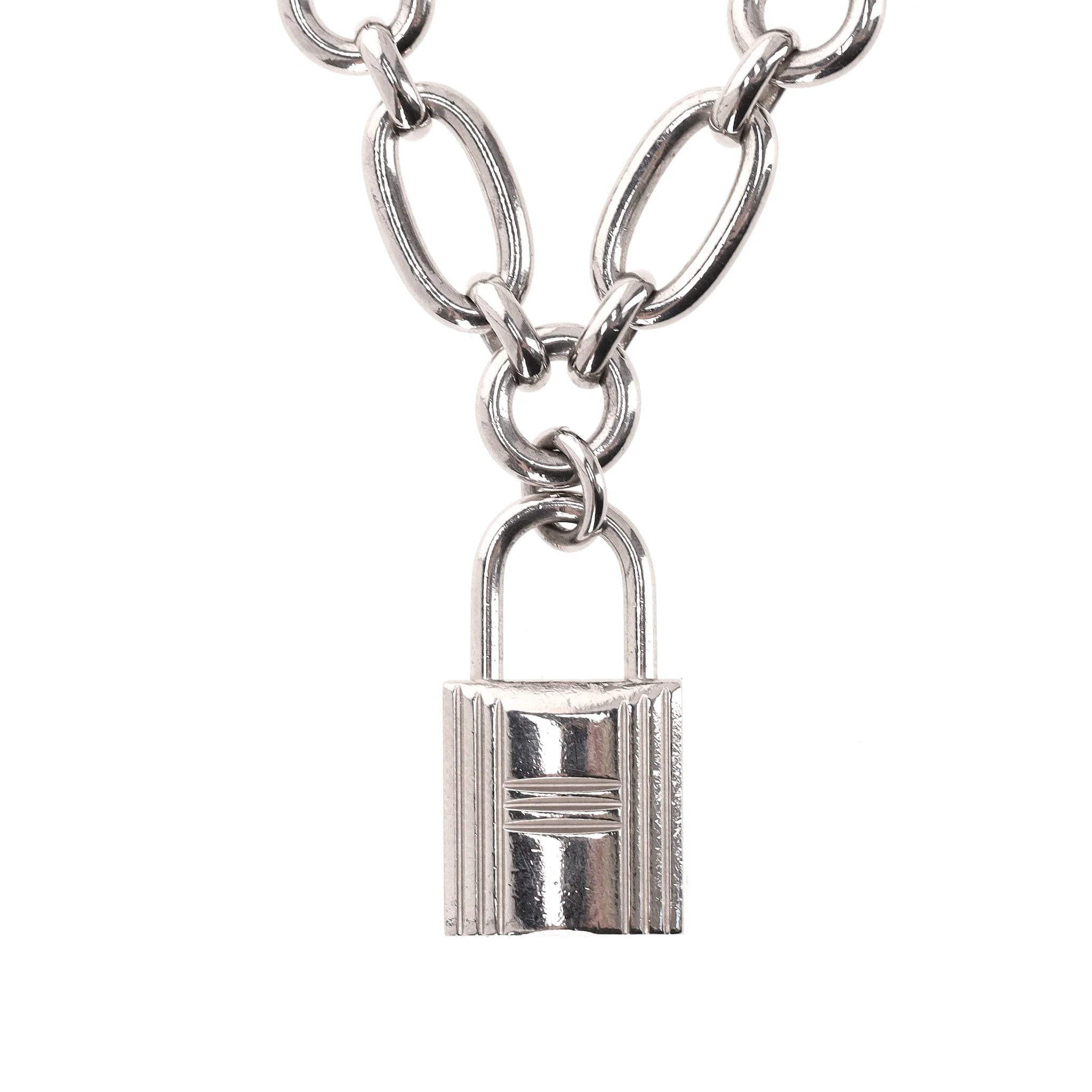 Hermes Palladium Plated Olga Chain Belt With Signature Charms - Image 7