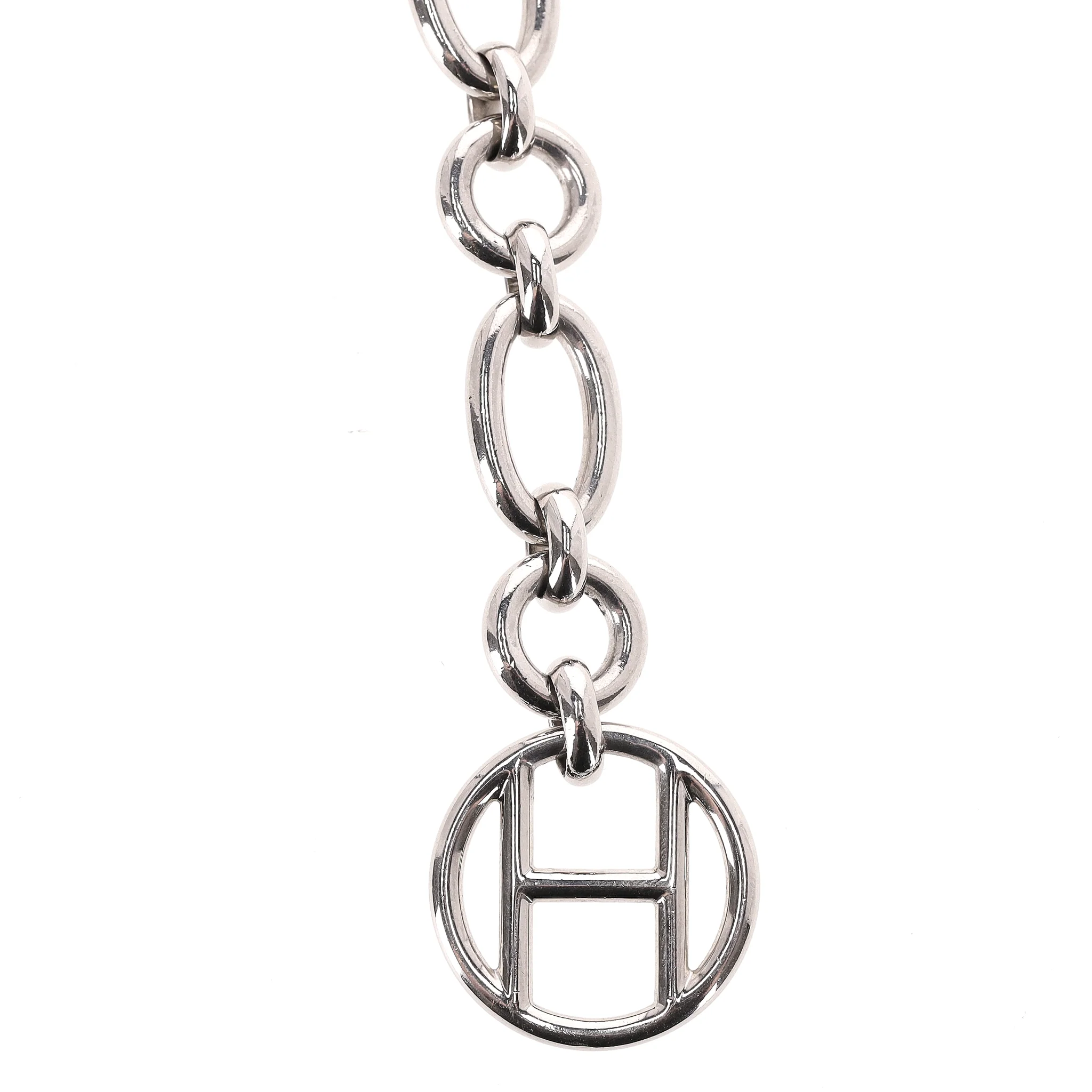 Hermes Palladium Plated Olga Chain Belt With Signature Charms - Image 8