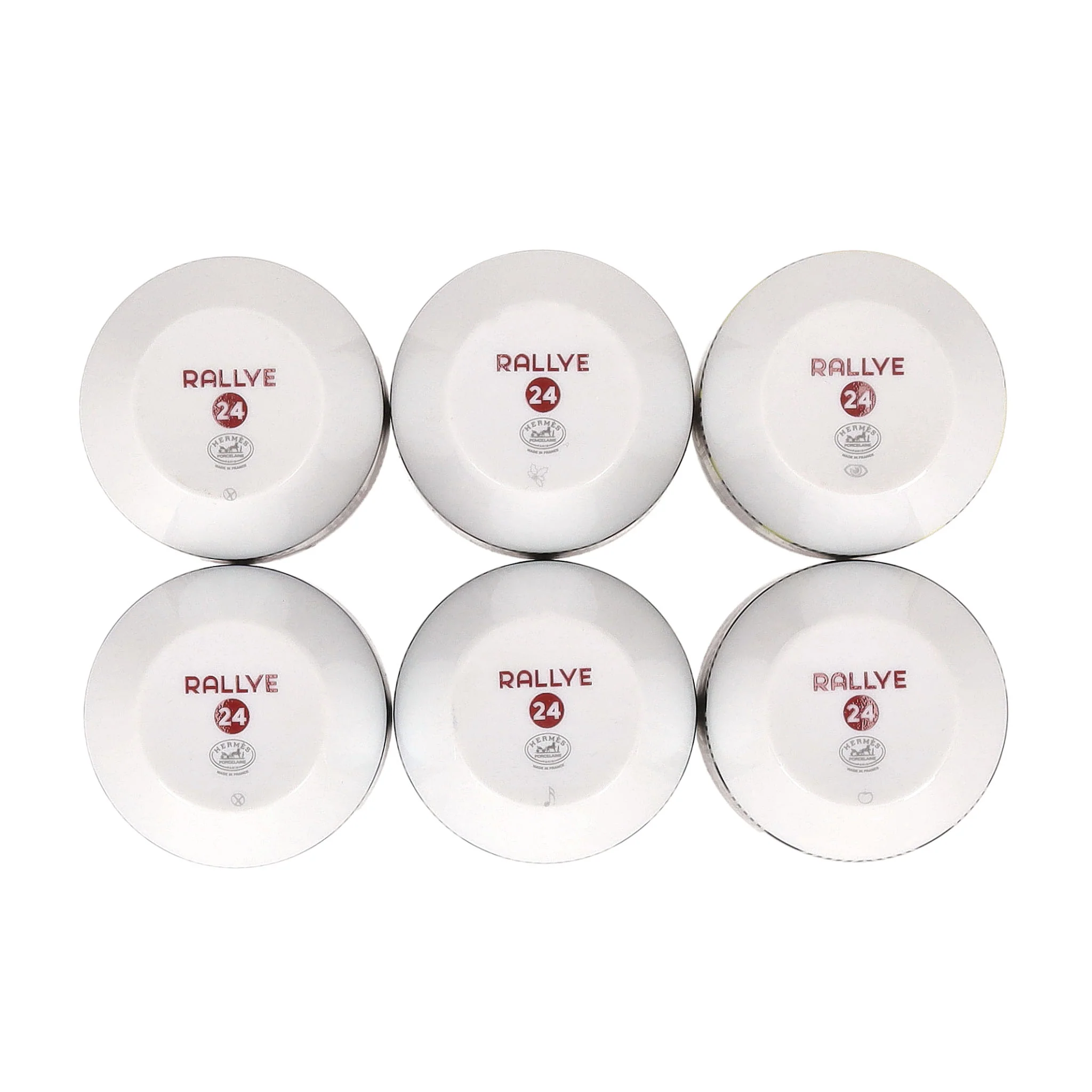 Hermes Rallye 24 Set of 6 Limoge Porcelain Tumblers - Image 9