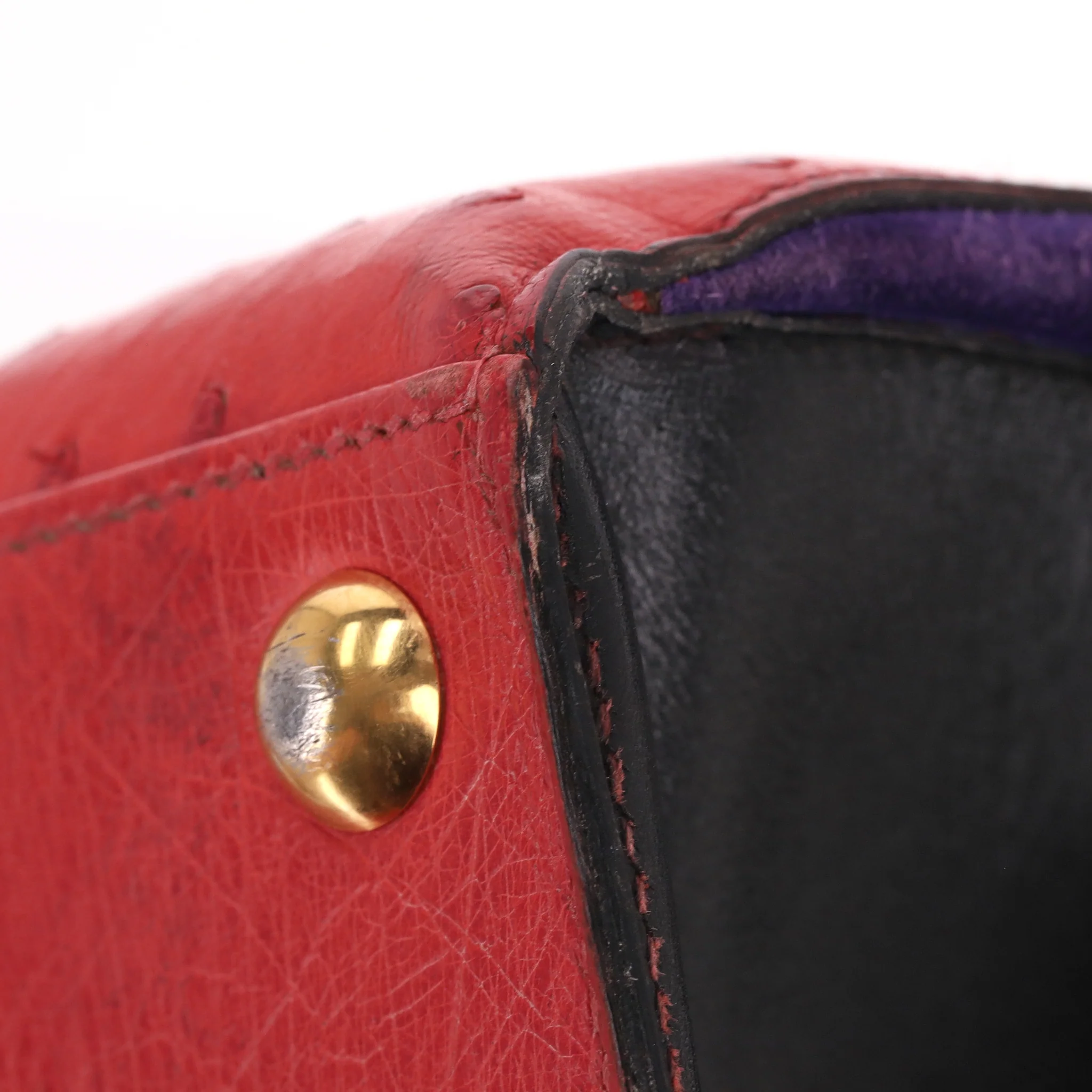 Hermes Rare Vintage Ostrich & Crocodile Skin Himalaya Symbiose 43 Handbag - Image 14