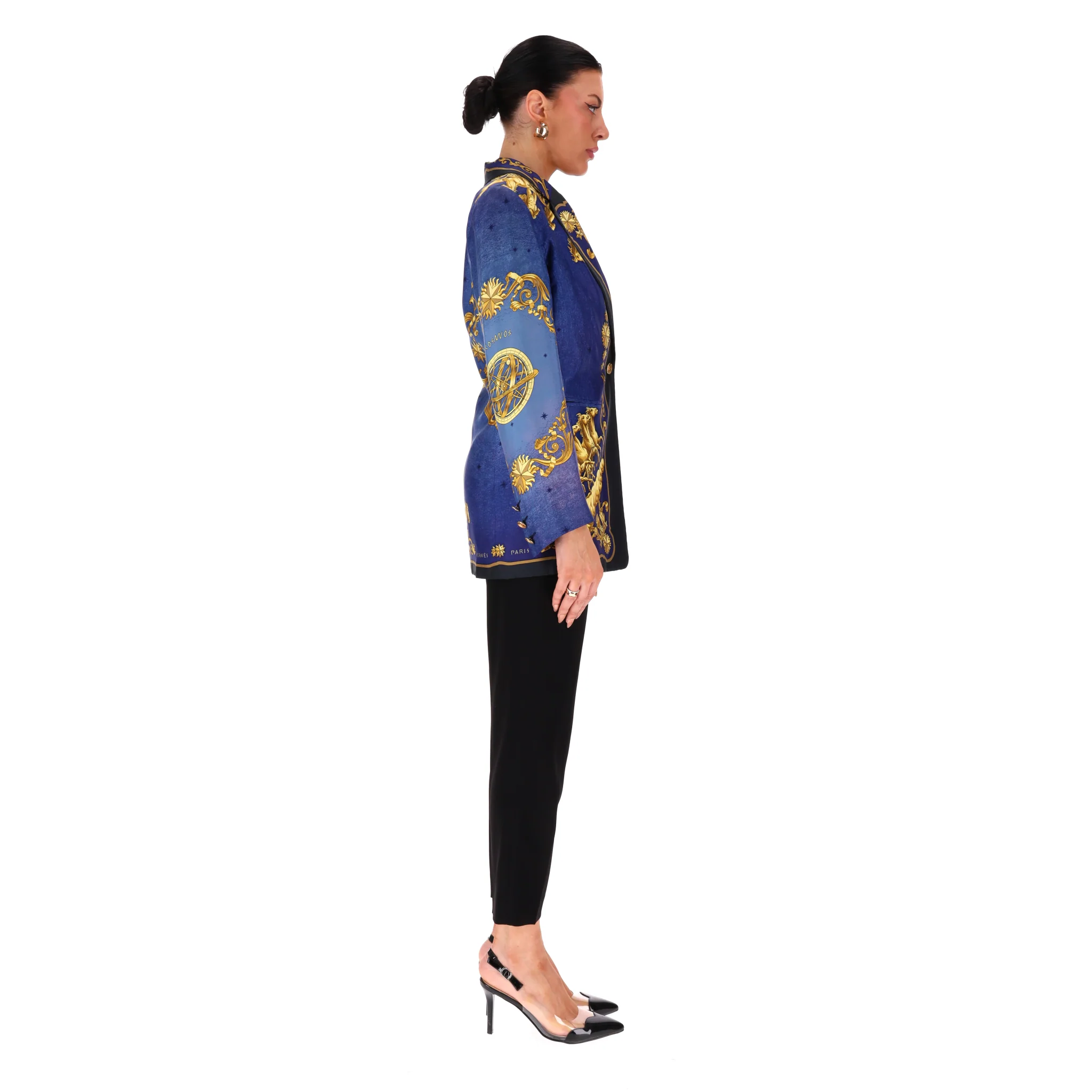 Hermes Vintage 80's Silk Cosmos Print Silk Jacket. Size 38FR - Image 3