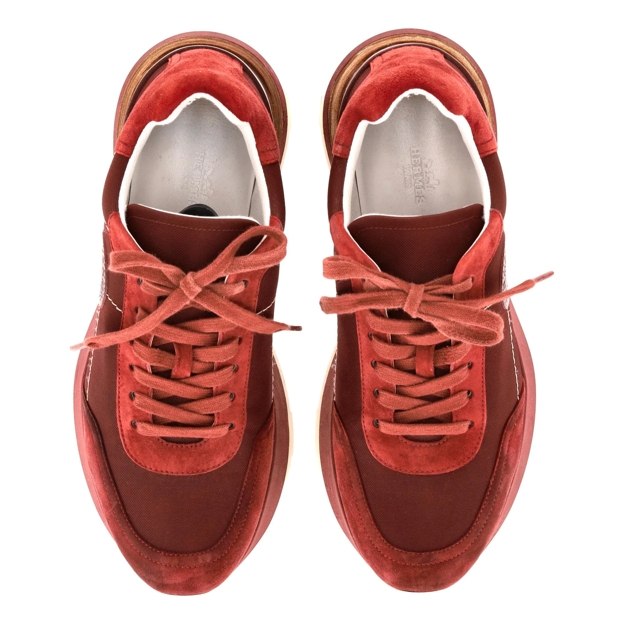 Hermes Suede Drive Sneakers With A Logo Badge. Size 39
