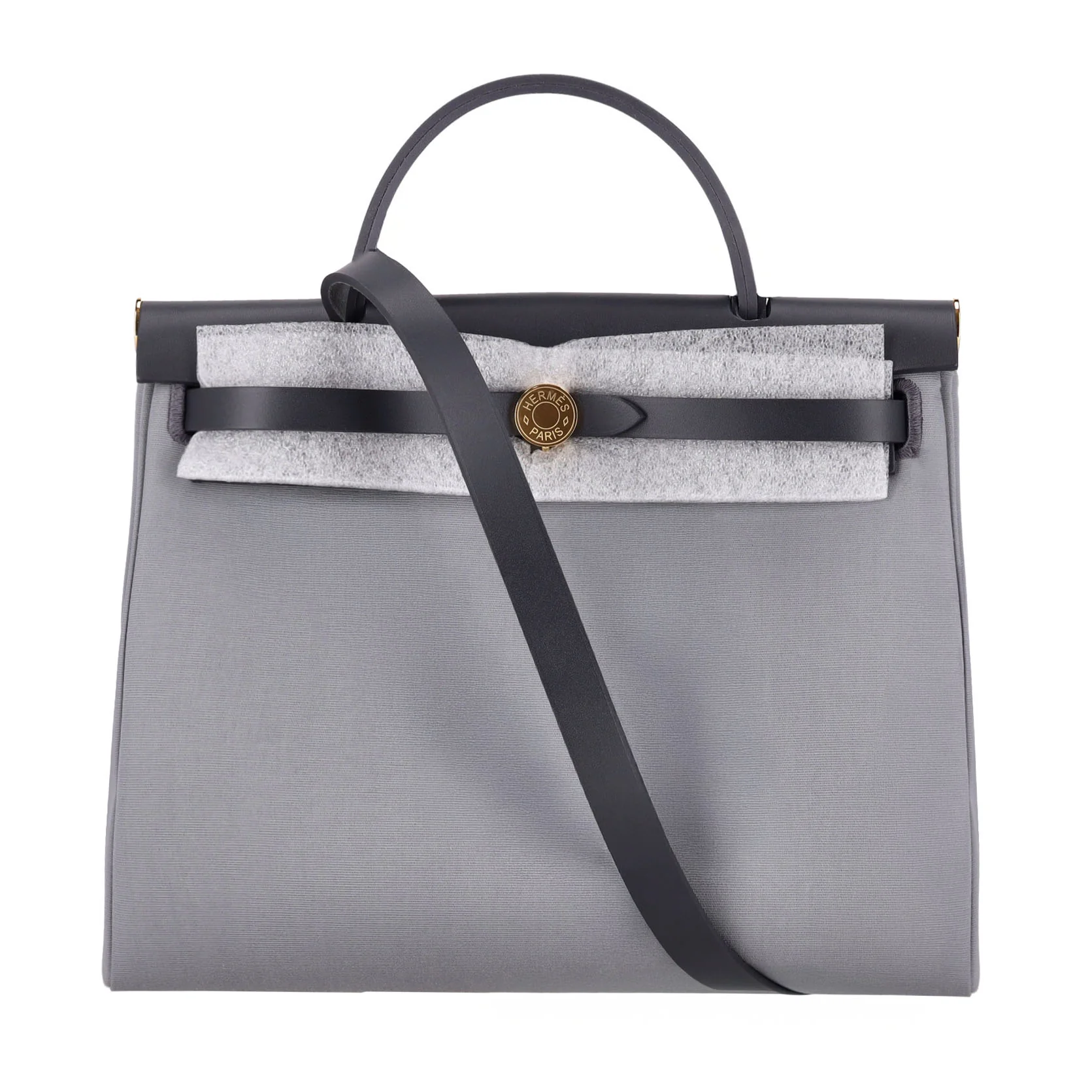 Hermes Toile & Vache Hunter Leather Herbag Zip 31 Bag Matching Pouch - Full Set - Brand New