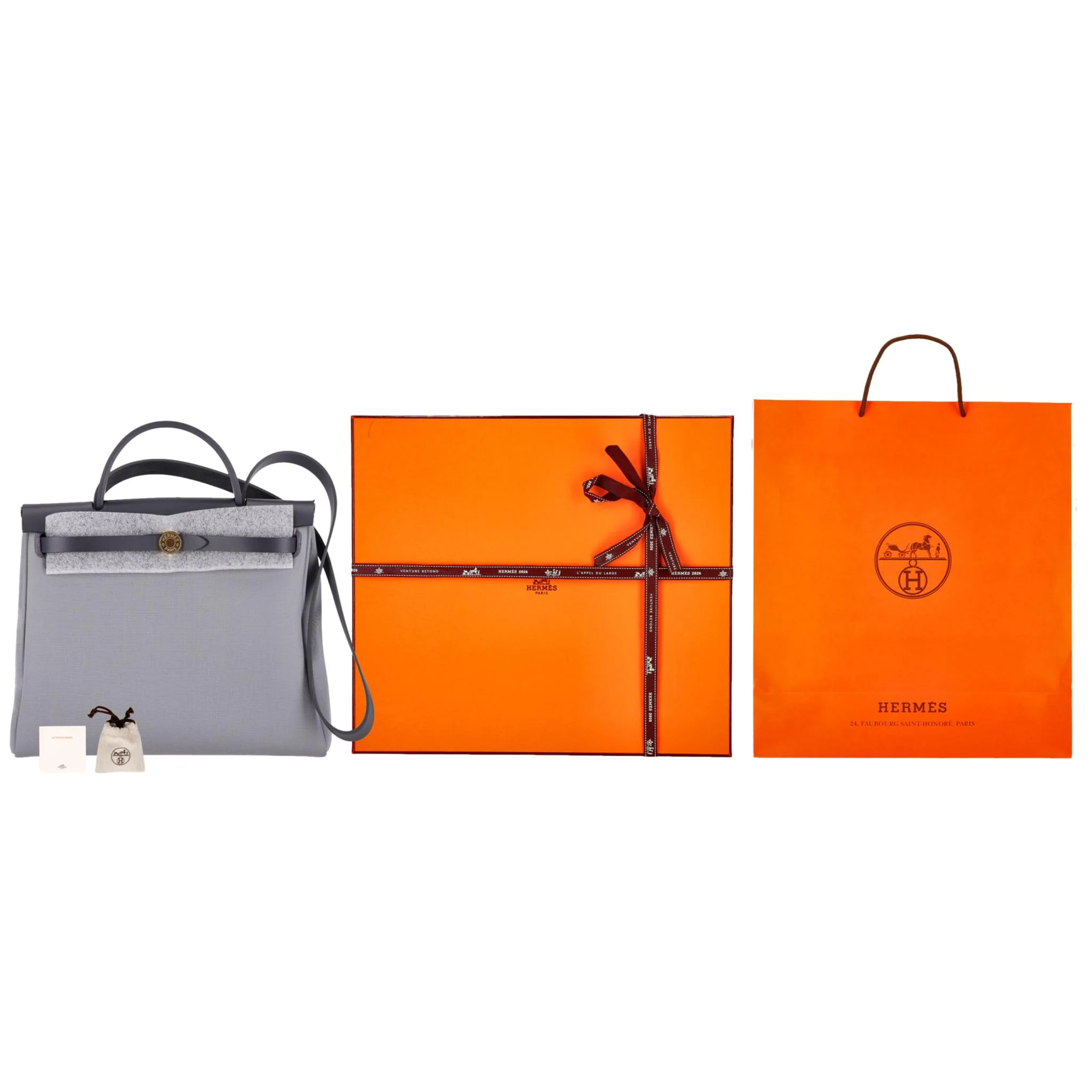 Hermes Toile & Vache Hunter Leather Herbag Zip 31 Bag Matching Pouch - Full Set - Brand New - Image 14