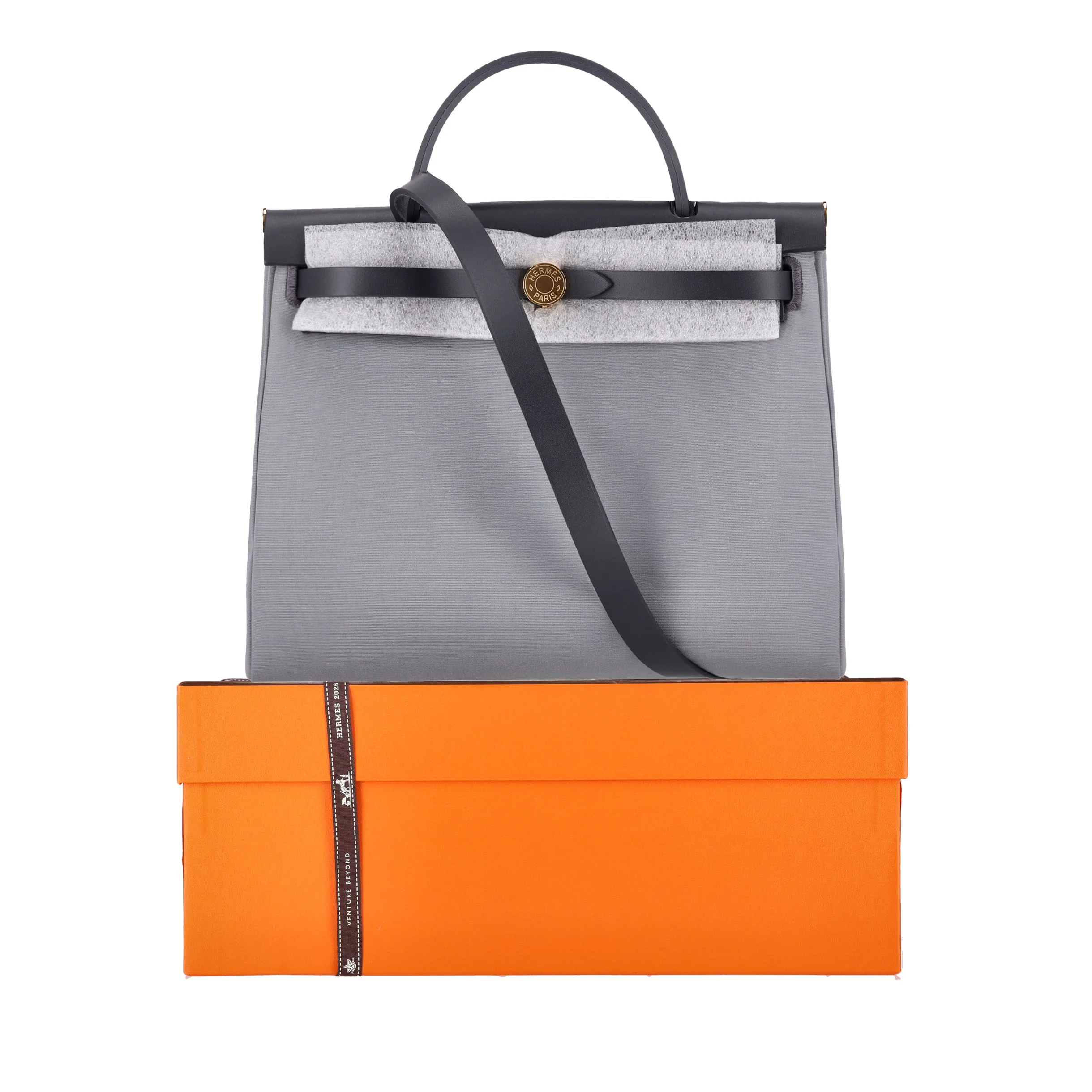Hermes Toile & Vache Hunter Leather Herbag Zip 31 Bag Matching Pouch - Full Set - Brand New - Image 2