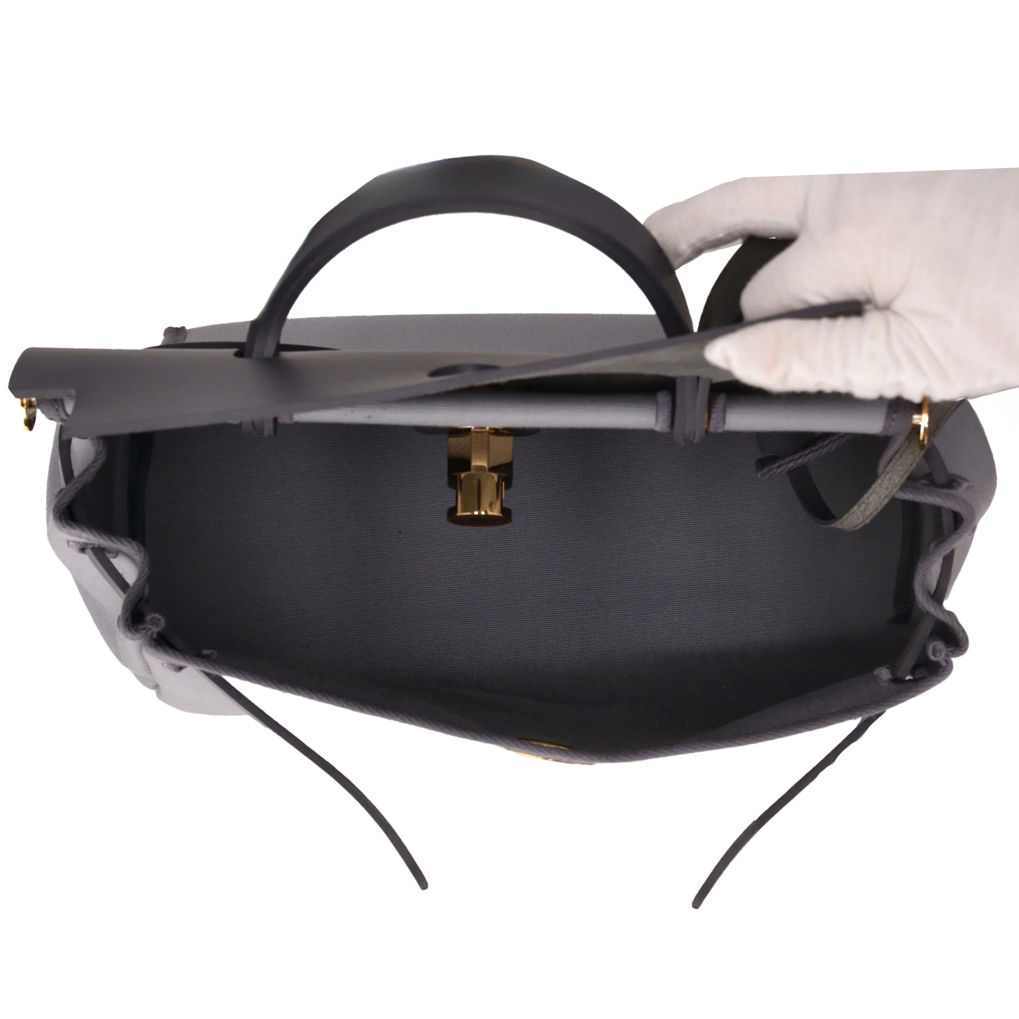 Hermes Toile & Vache Hunter Leather Herbag Zip 31 Bag Matching Pouch - Full Set - Brand New - Image 5
