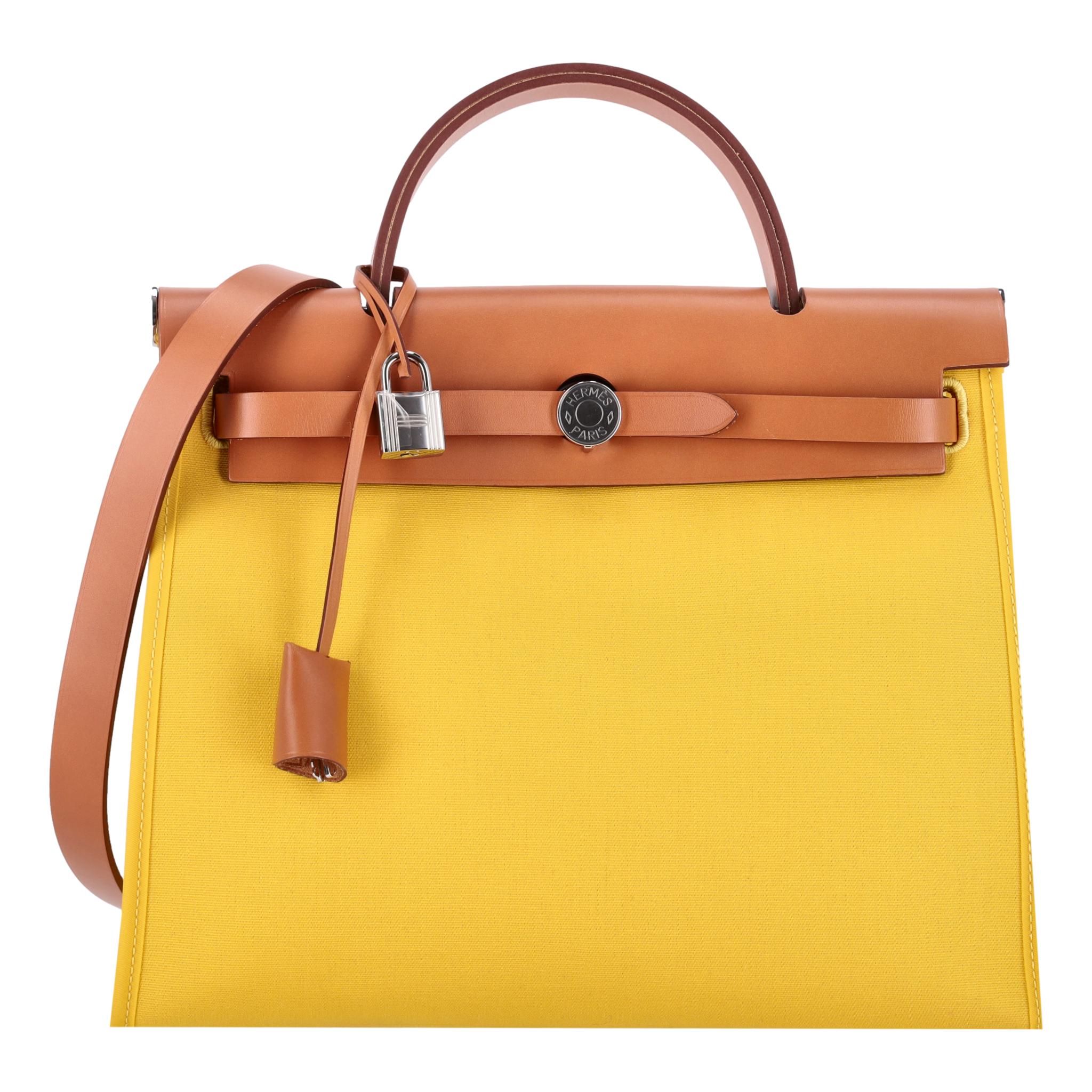 Hermès Toile & Vache Leather Hunter Herbag Zip 31 Bag & Matching Pouch