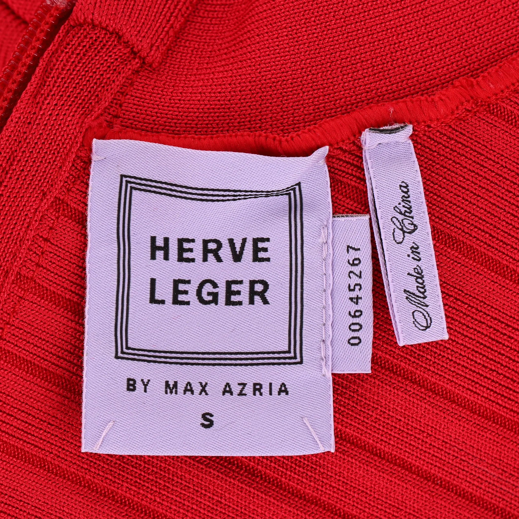 Herve Leger Bandage Bodycon Dress With Pleated Hem. Size S - Image 6