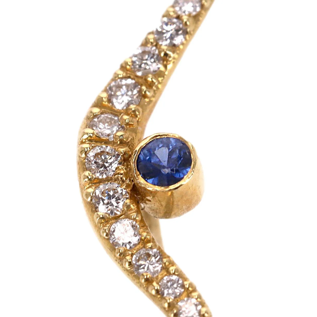 Ileana Makri 18k Gold Diamond & Sapphire Single Ear Climber - Image 3