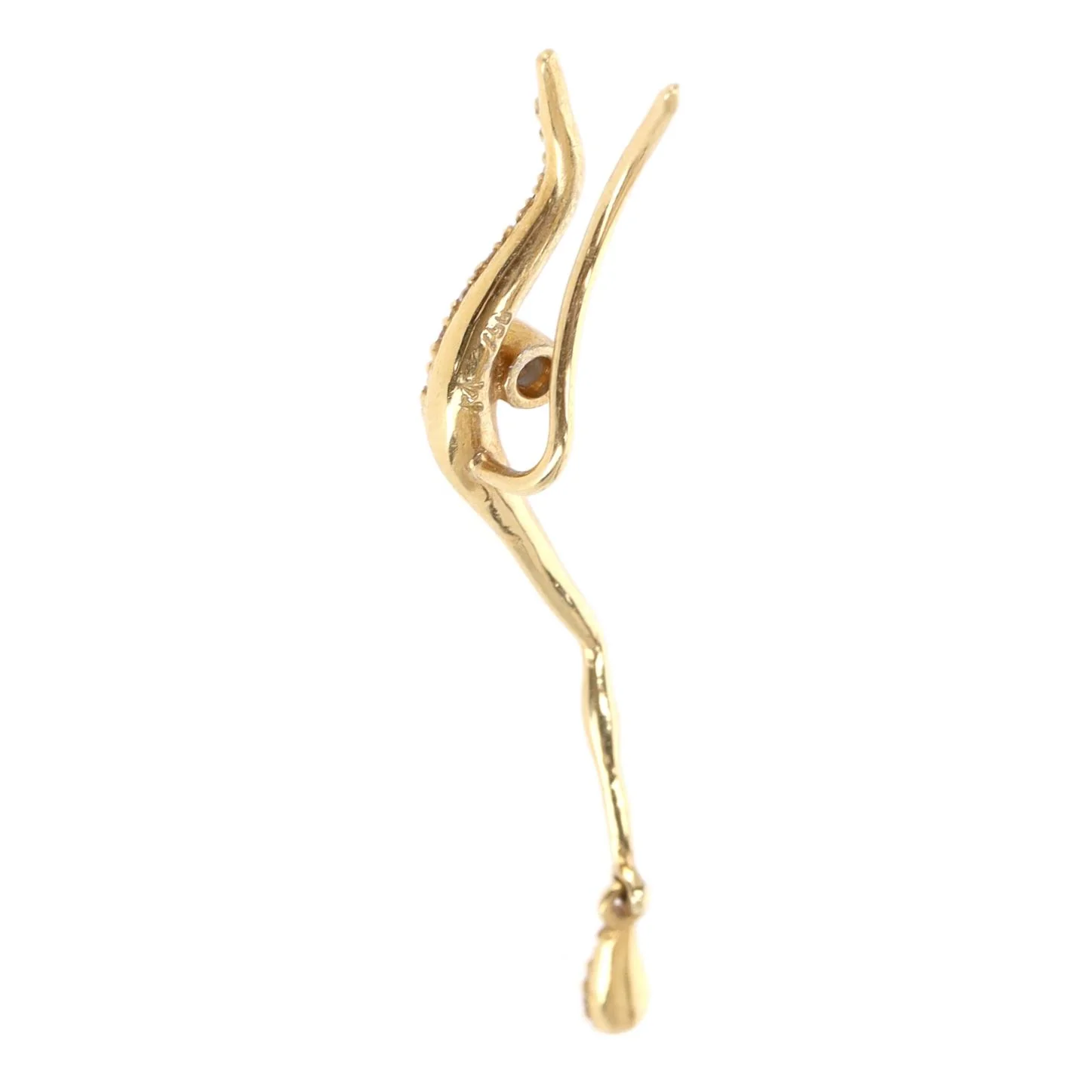 Ileana Makri 18k Gold Diamond & Sapphire Single Ear Climber - Image 5