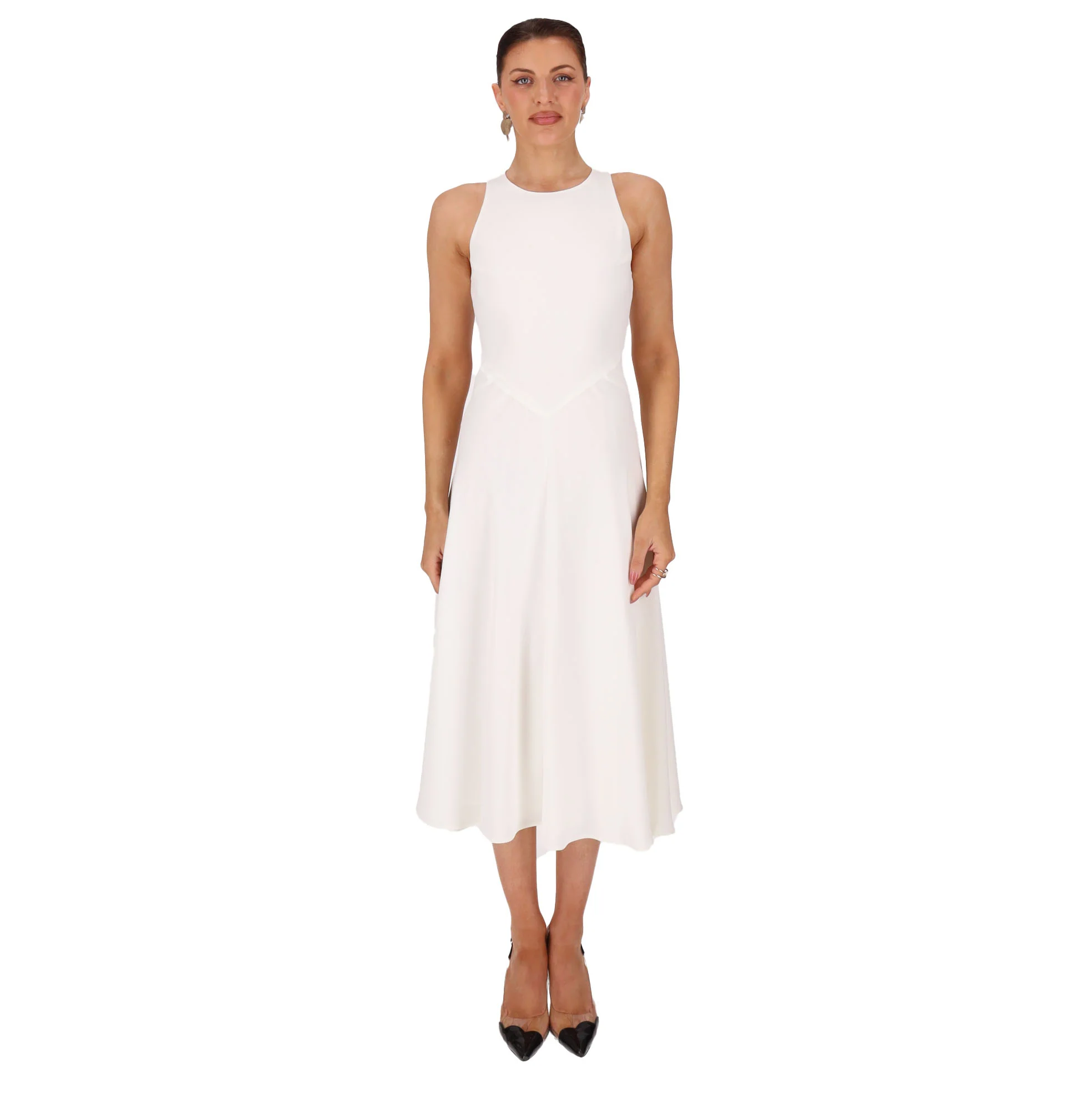 Iris & Ink Fit And Flare Midi Dress. Size 8UK - Image 2