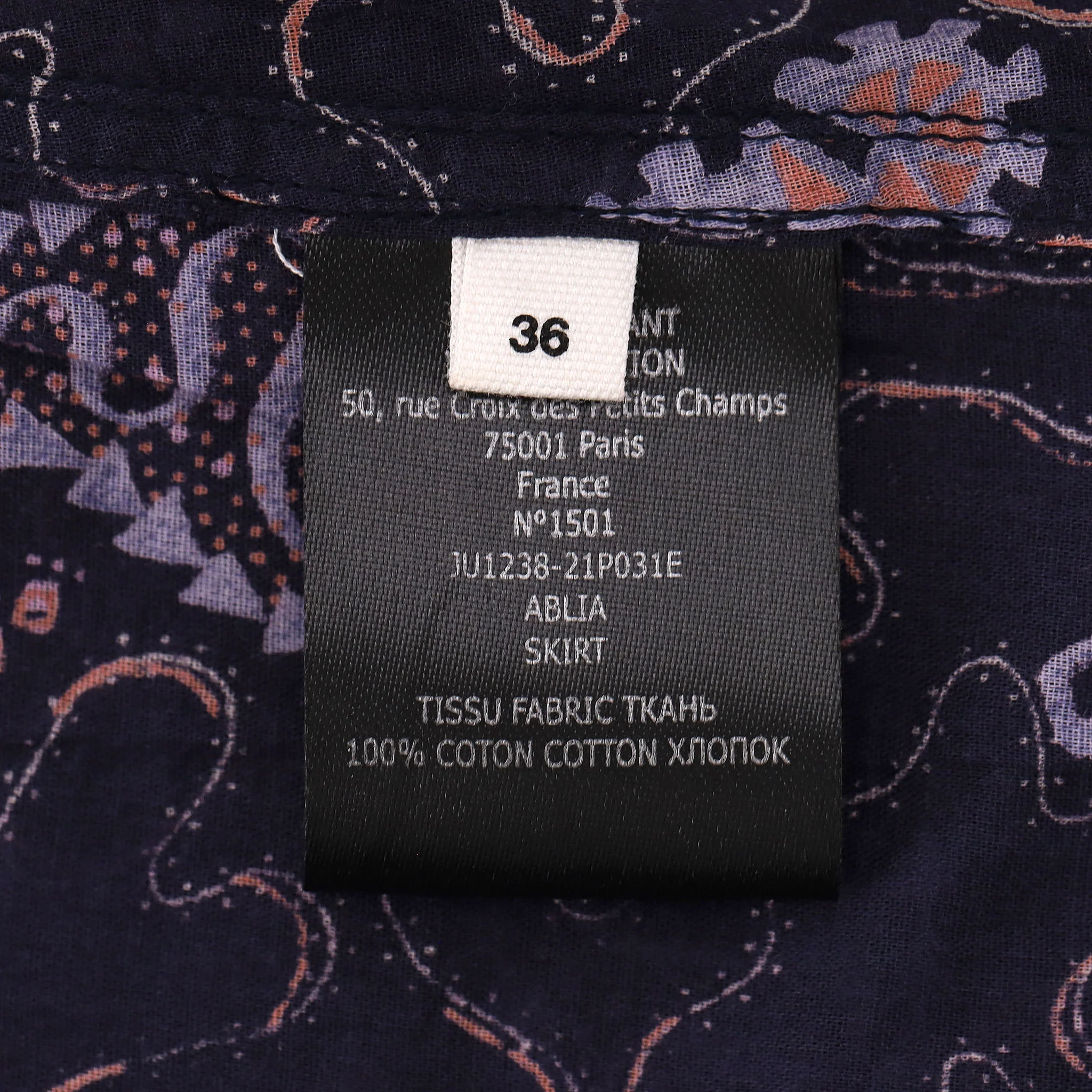Isabel Marant Etoile Paisley Print Cotton Top & Skirt Two-Piece Set. Size 34/36FR - Image 9