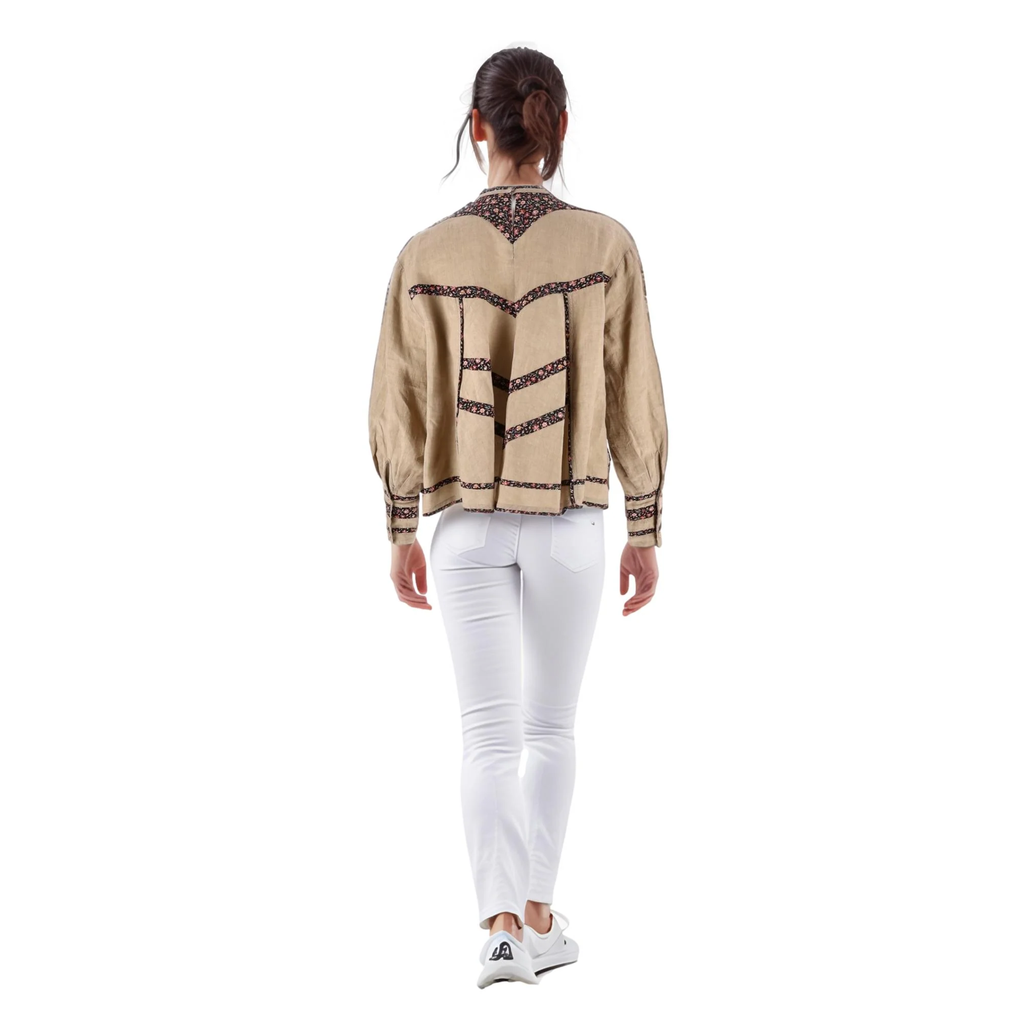 Isabel Marant Linen Top with Floral Trims. Size 34FR - Image 4