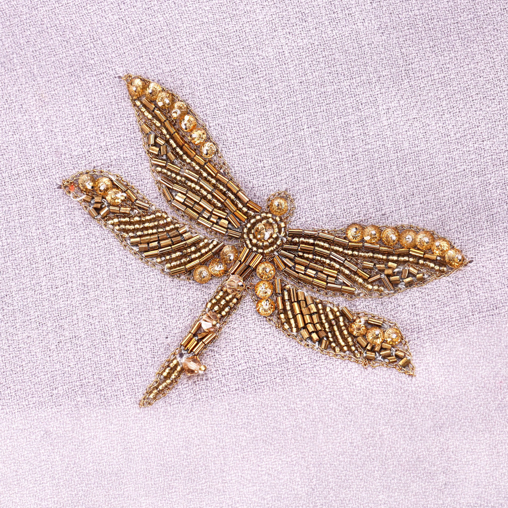 Janavi India Beaded Dragonfly Merino Wool Scarf - Image 3