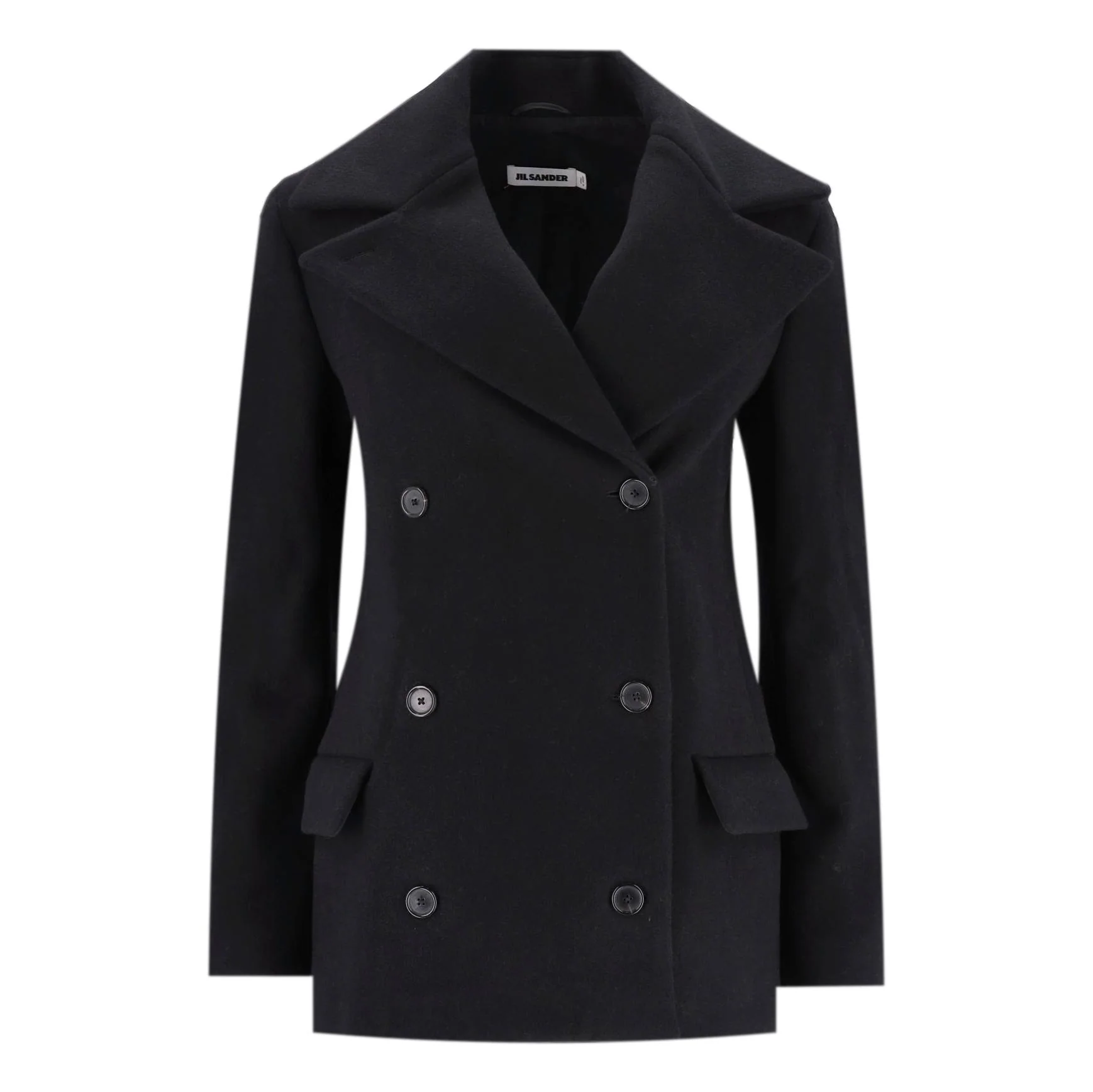 Jil Sander Double-Breasted Wool Coat. Size 36FR