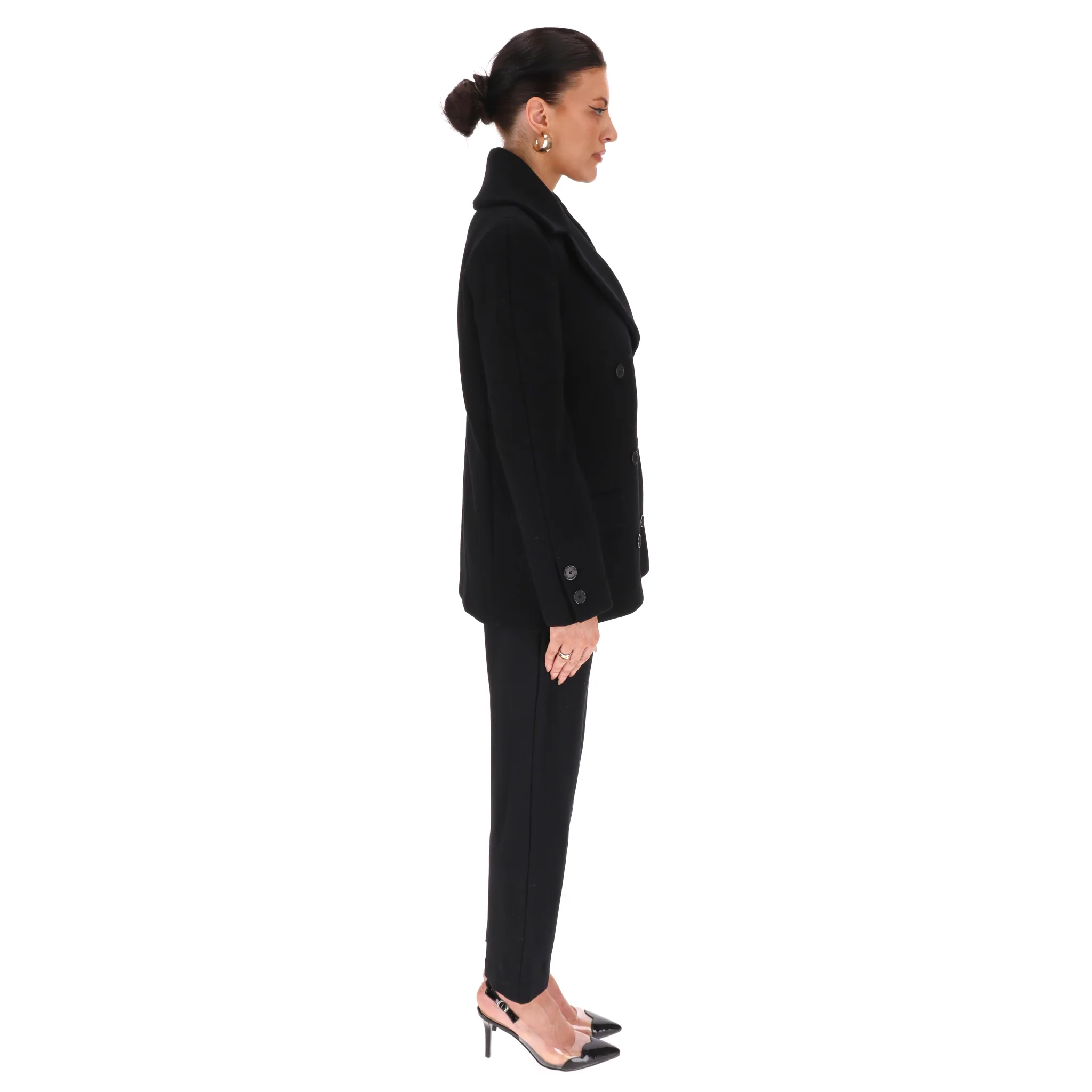 Jil Sander Double-Breasted Wool Coat. Size 36FR - Image 3