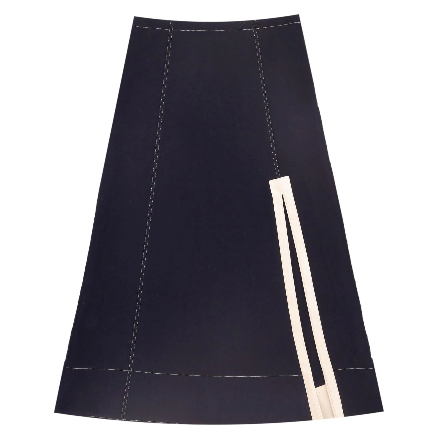 Jil Sander Side-Slit A-Line Wool Midi Skirt. Size 36FR