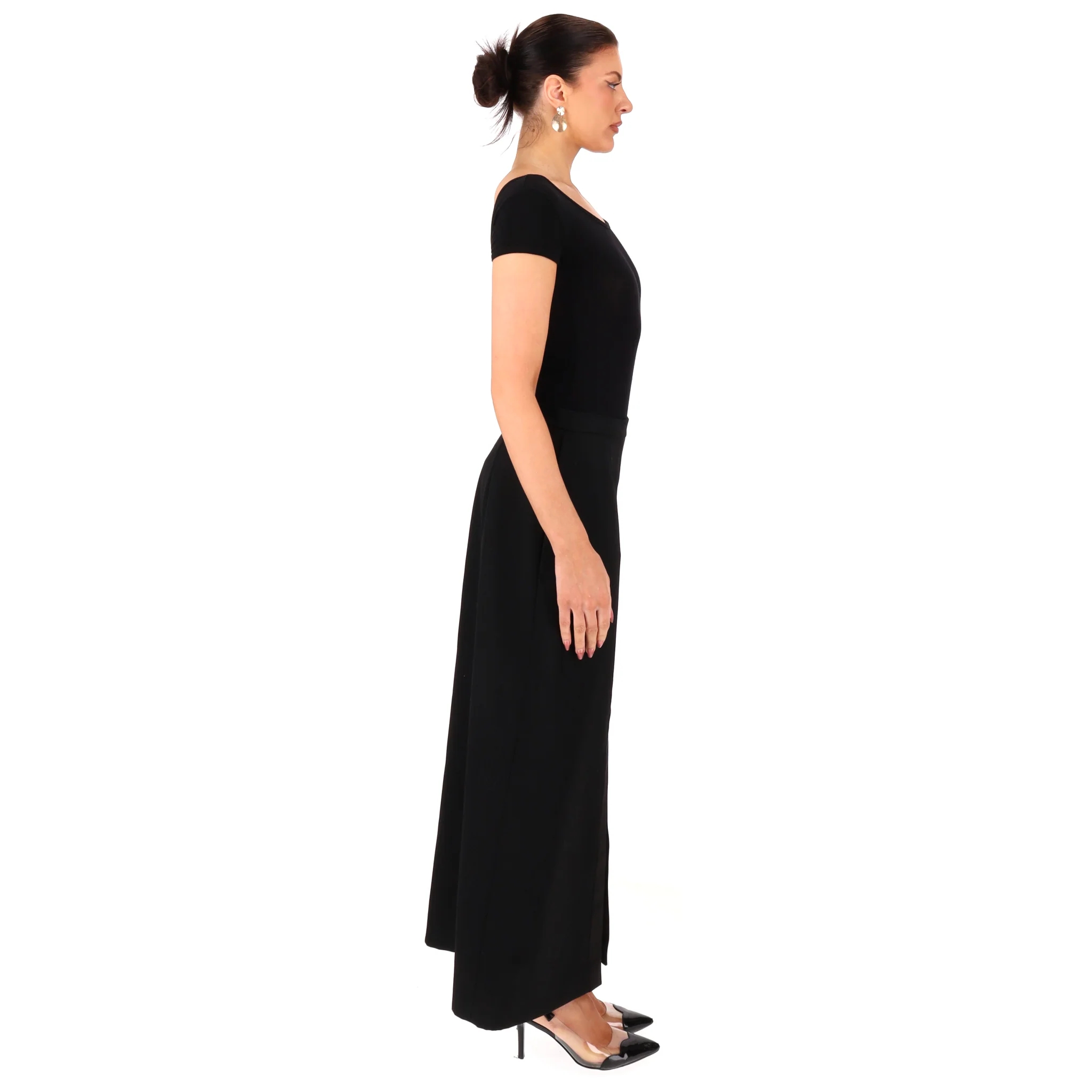 Jil Sander Virgin Wool Front Split Midi Skirt. Size 38FR - Image 3