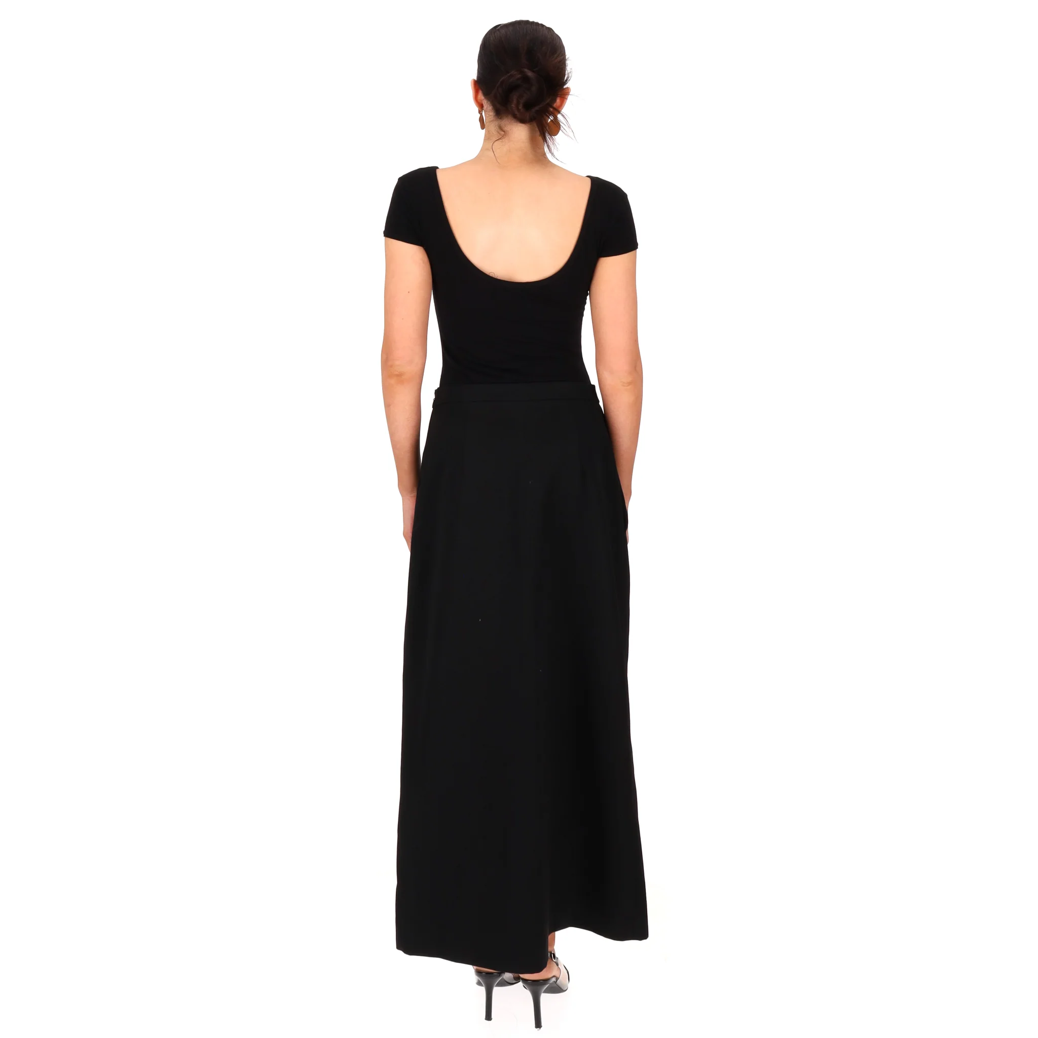 Jil Sander Virgin Wool Front Split Midi Skirt. Size 38FR - Image 4