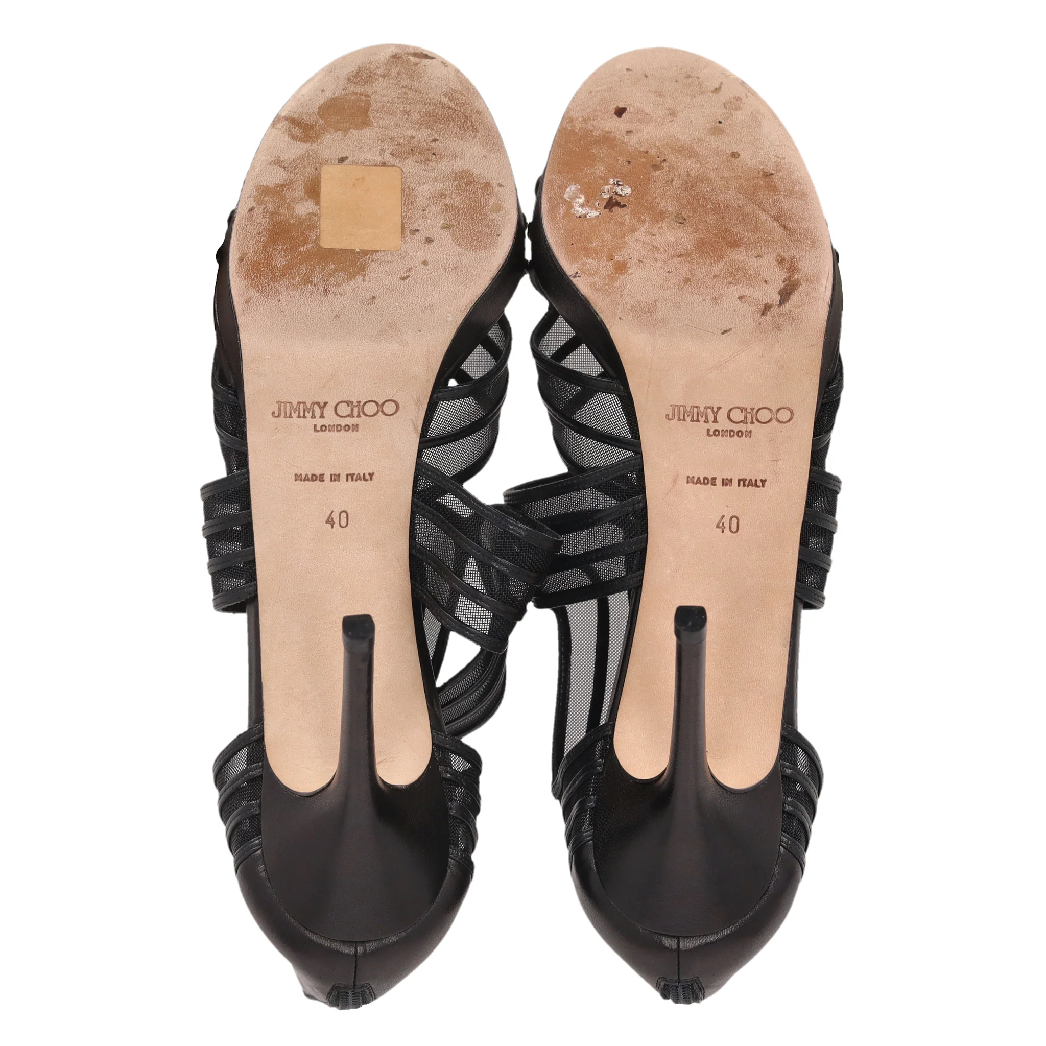 Jimmy Choo Leather & Mesh 'Mile' Sandals. Size 40 - Image 5