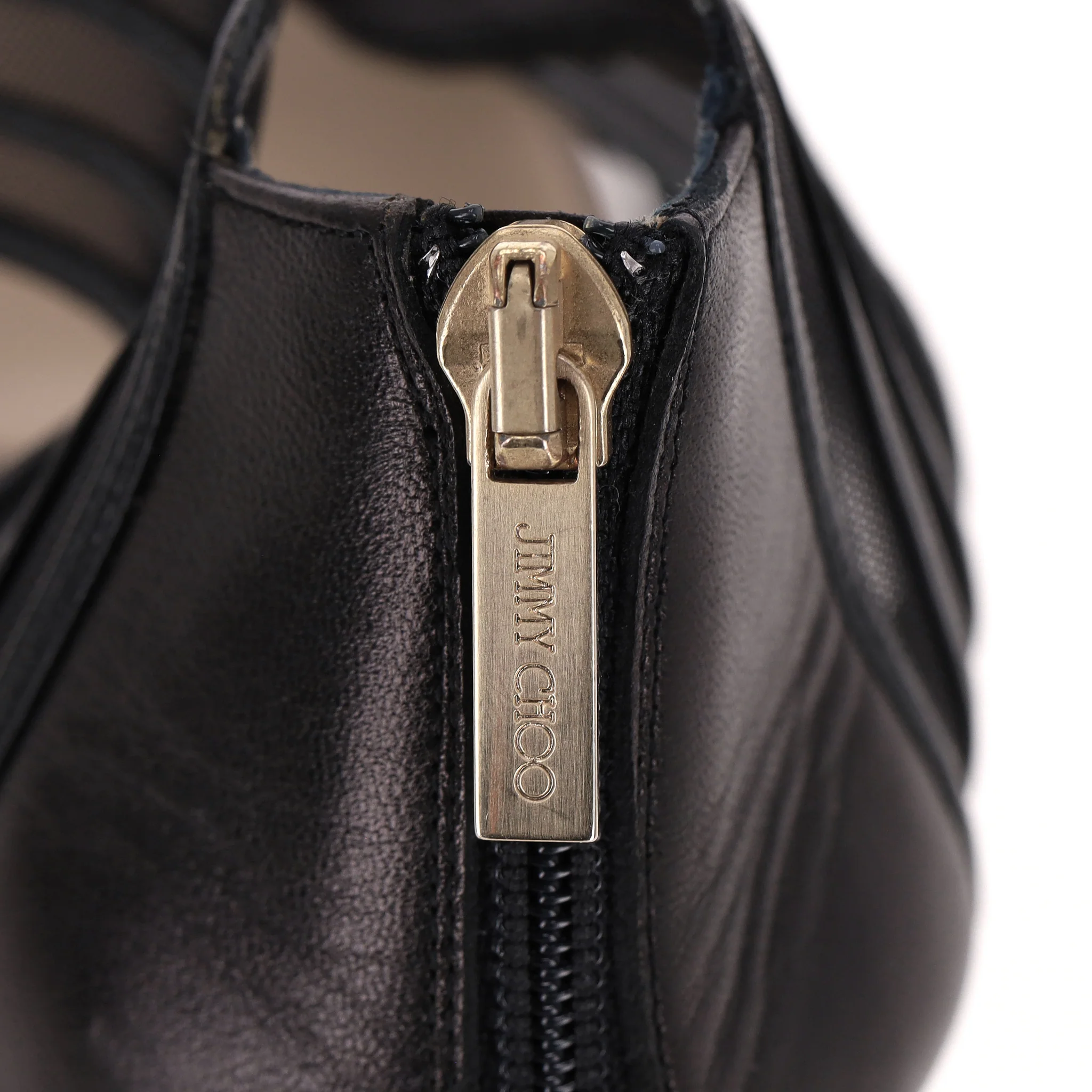 Jimmy Choo Leather & Mesh 'Mile' Sandals. Size 40 - Image 6