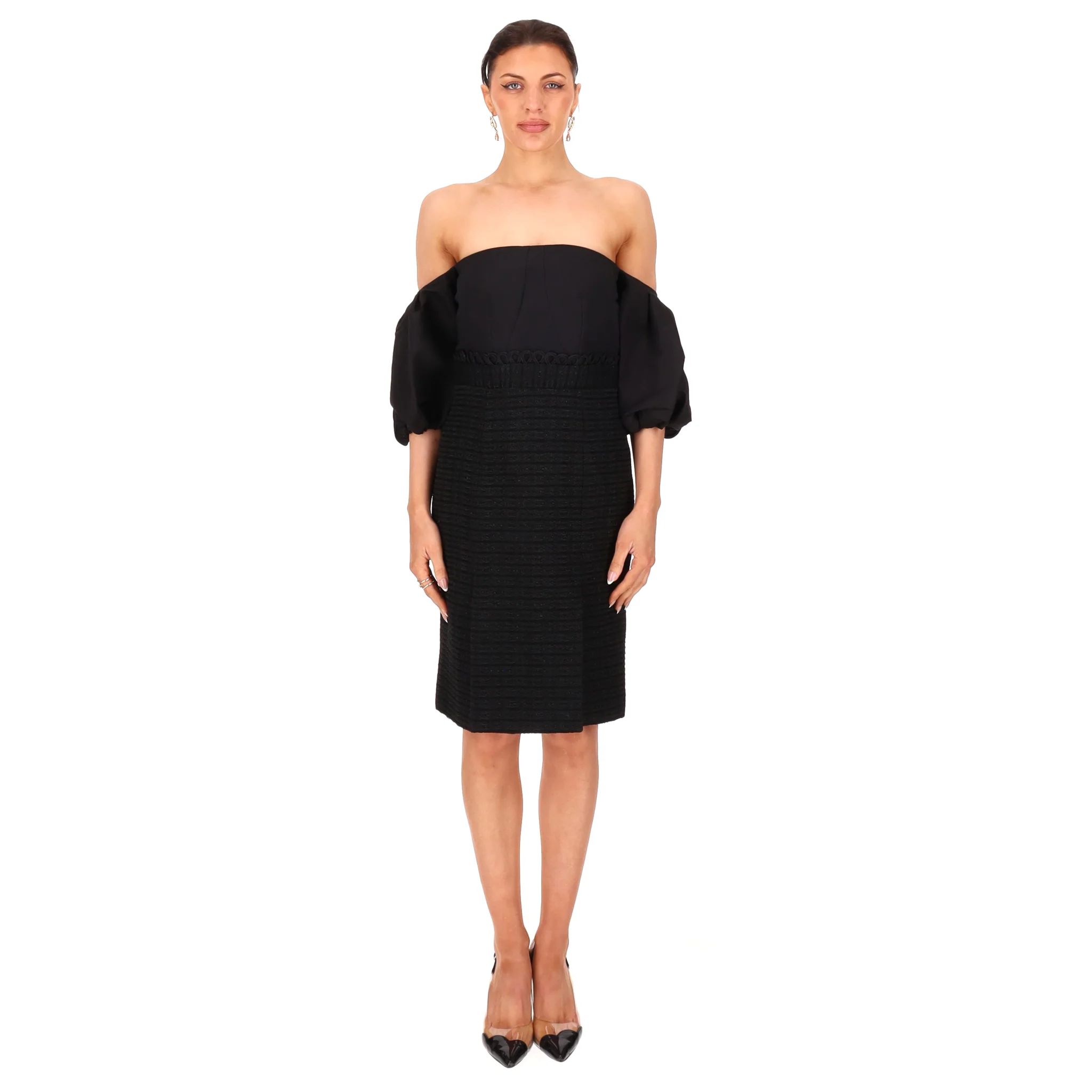 Jonathan Simkhai Off-The-Shoulder Puff-Sleeve Dress. Size 6US - Image 2