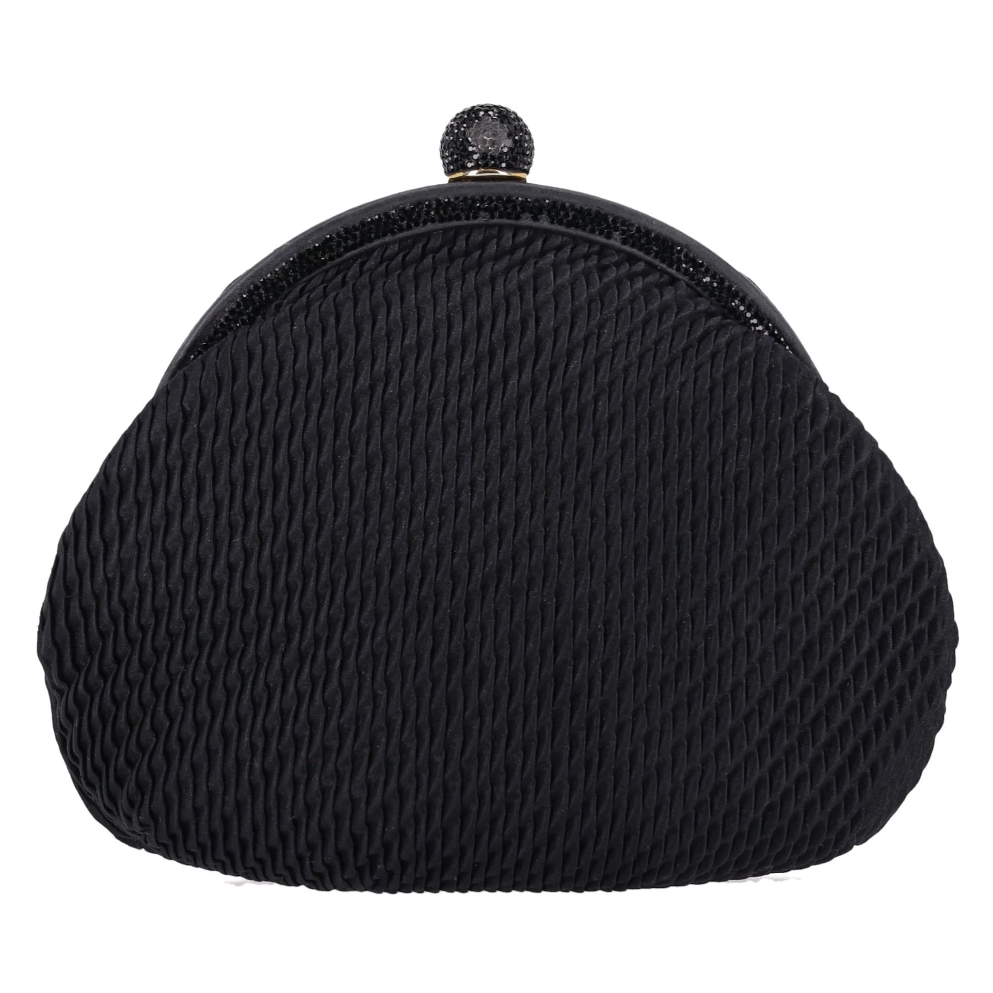 Judith Leiber Vintage Crystal Adorned Satin Clutch Bag With Gold Comb - Image 4
