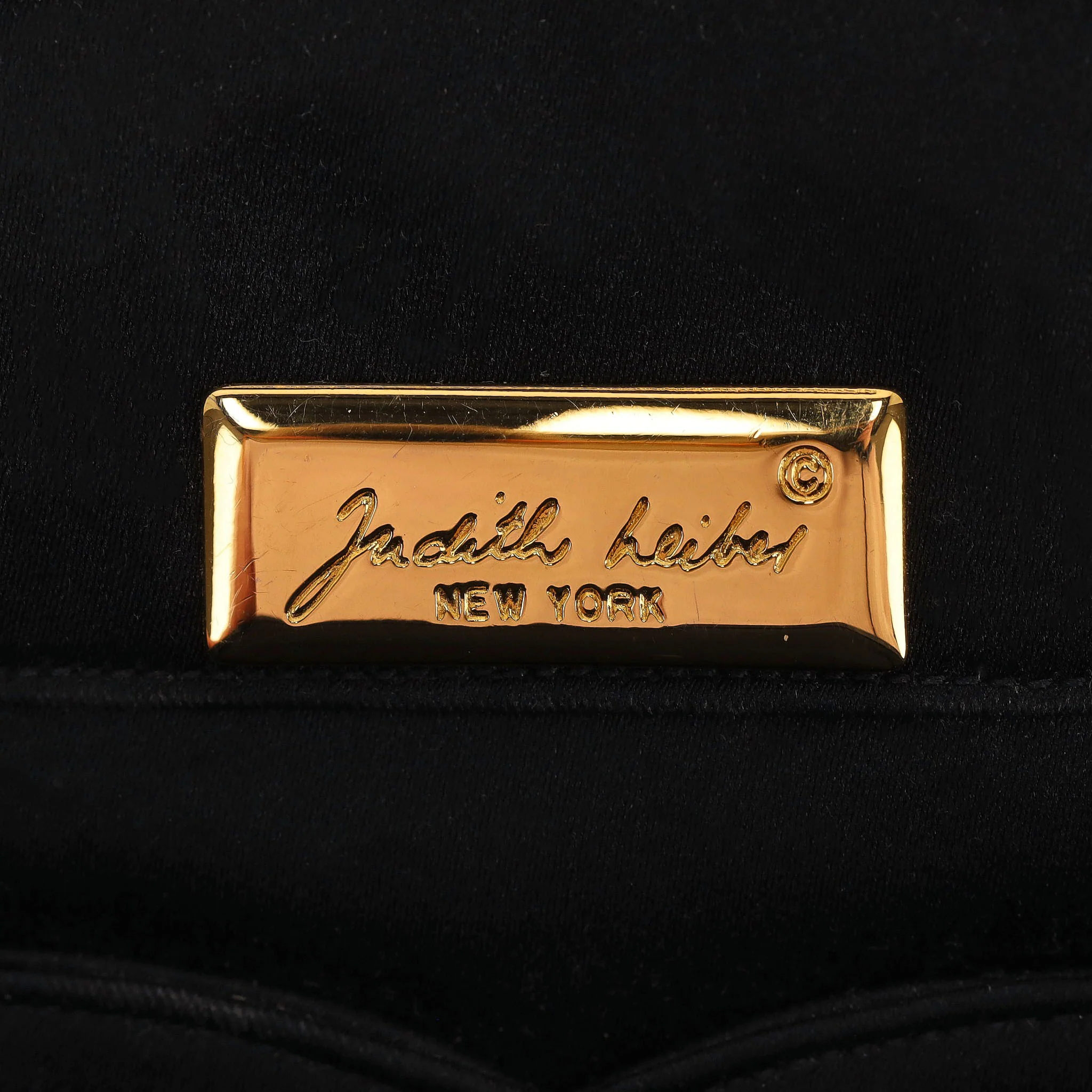 Judith Leiber Vintage Crystal Adorned Satin Clutch Bag With Gold Comb - Image 7