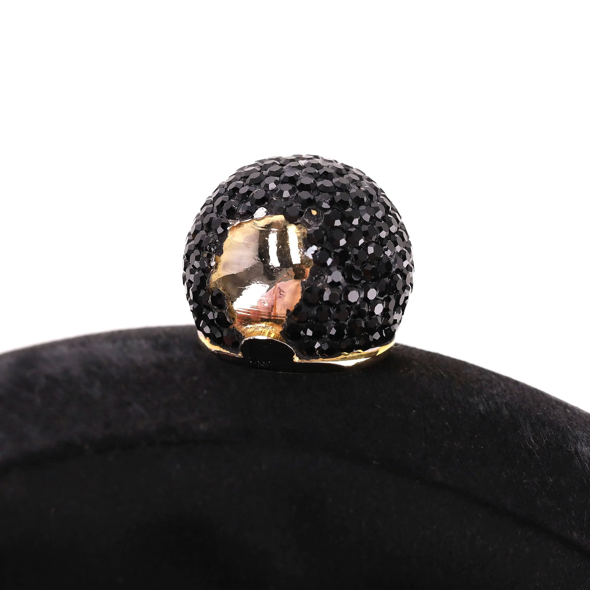 Judith Leiber Vintage Crystal Adorned Satin Clutch Bag With Gold Comb - Image 8