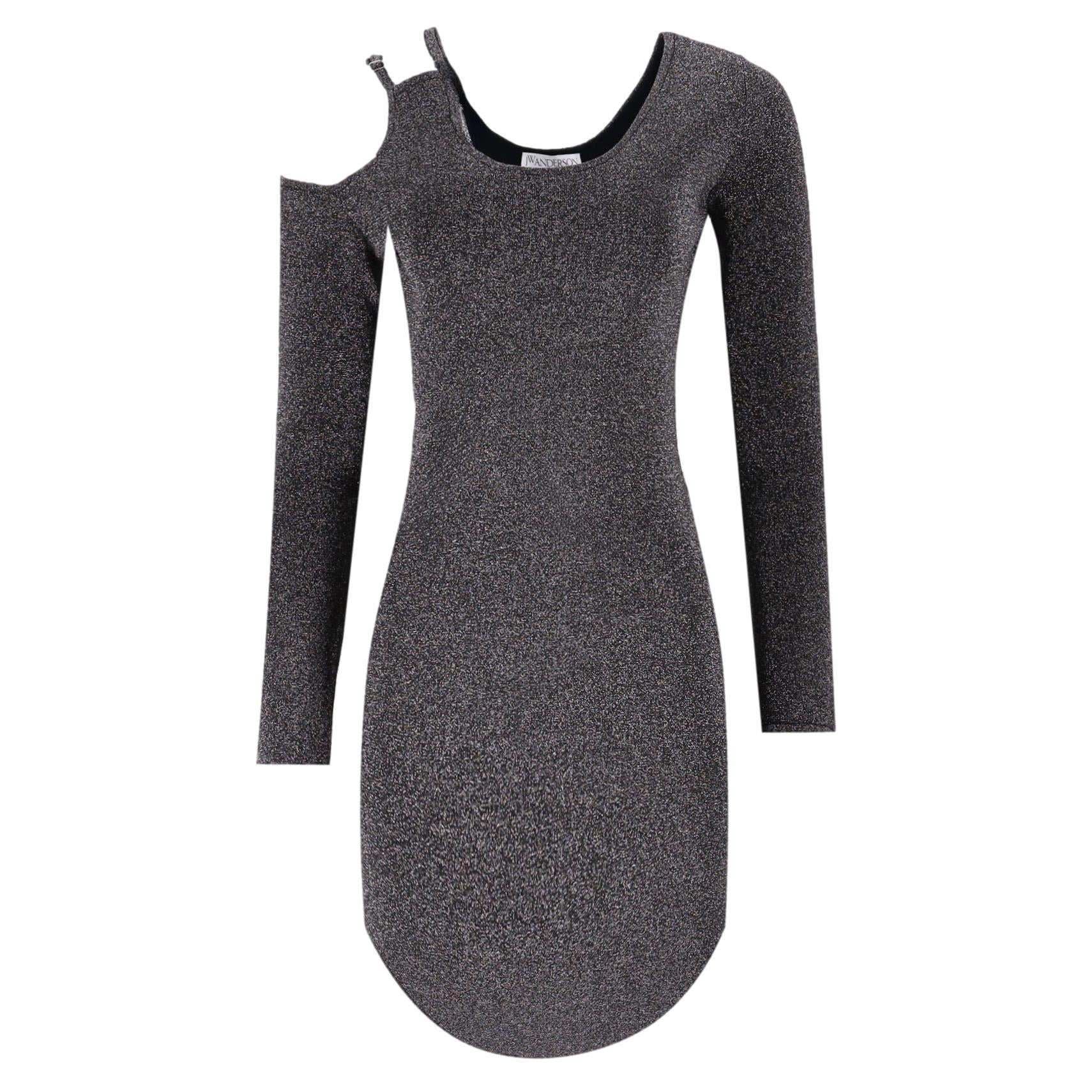 JW Anderson Cut-Out Detail Metallic Asymmetric Dress. Size M