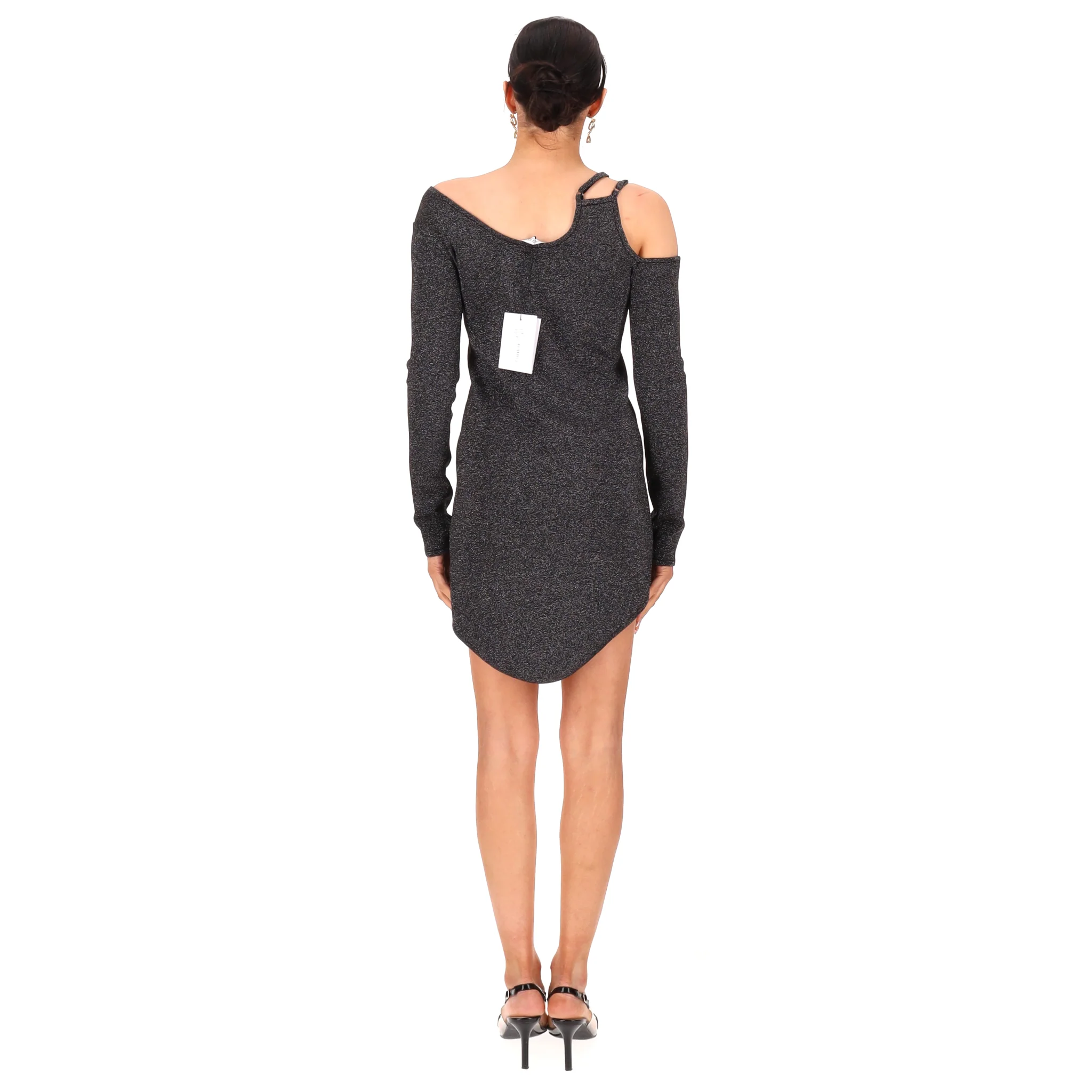 JW Anderson Cut-Out Detail Metallic Asymmetric Dress. Size M - Image 4