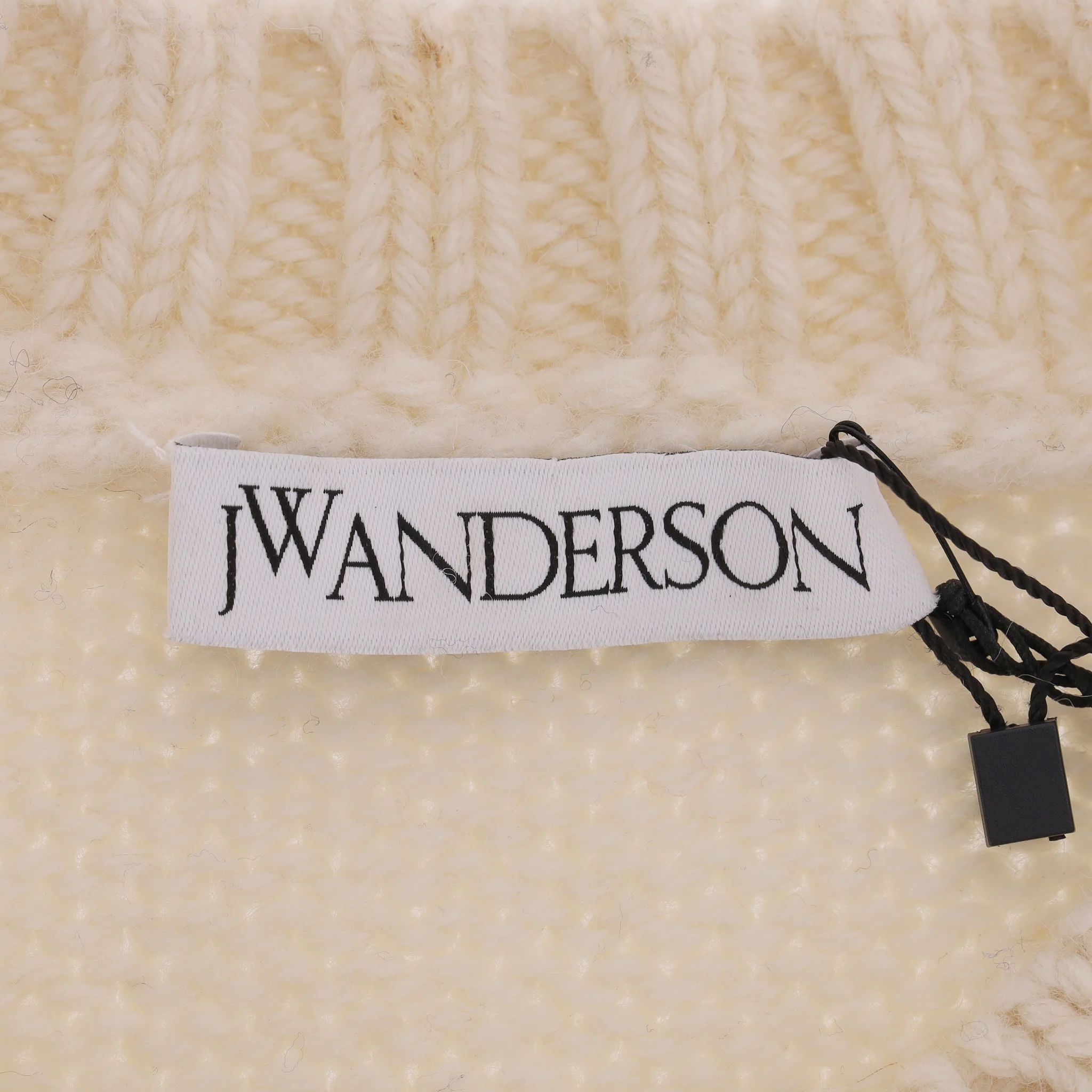 JW Anderson Globe Crystal-Embellished Fringed Sheep Wool Jumper. Size S - Image 10