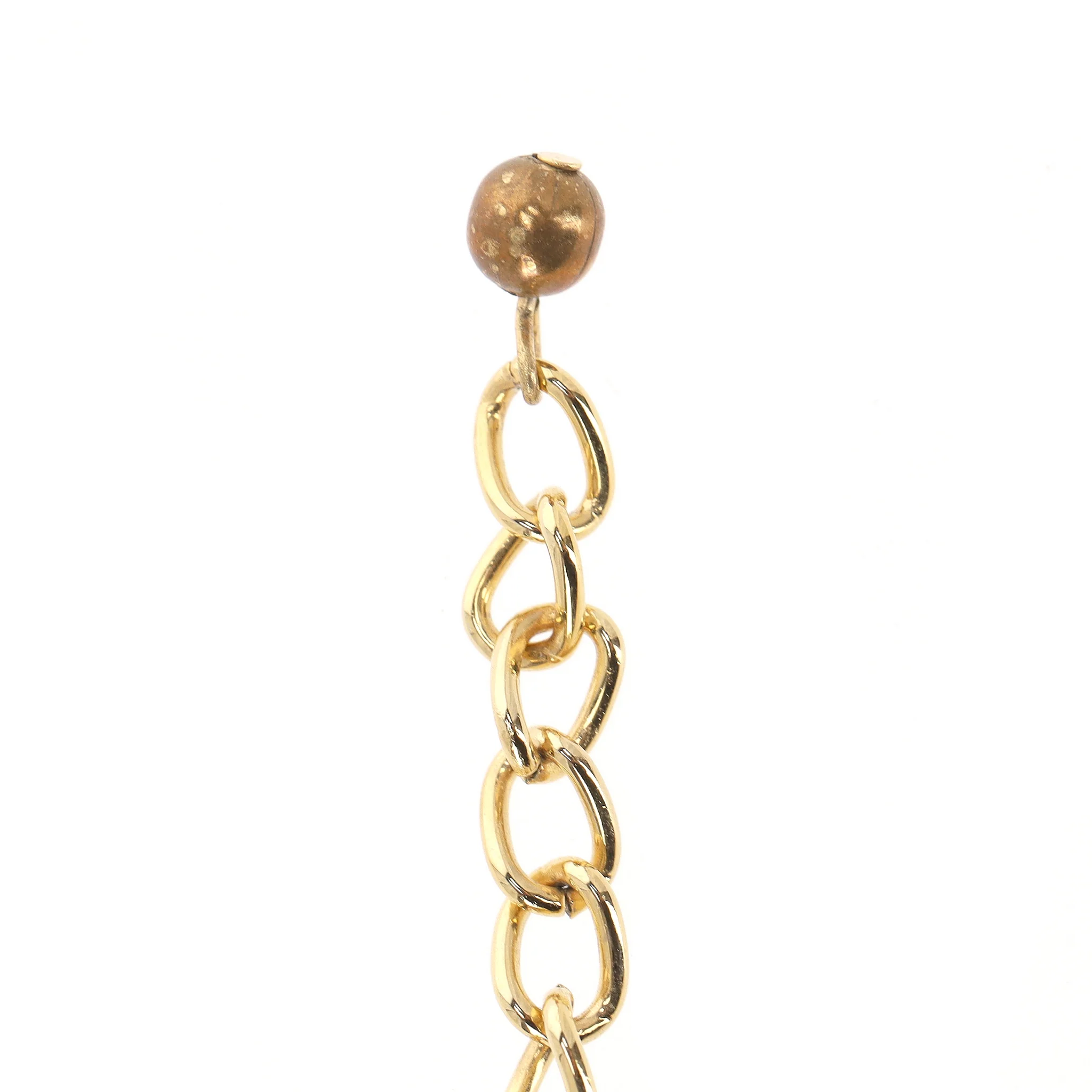 Kenneth Lane 1980's Vintage Gold Plated Hammered Links Double-Layered Necklace - Image 4
