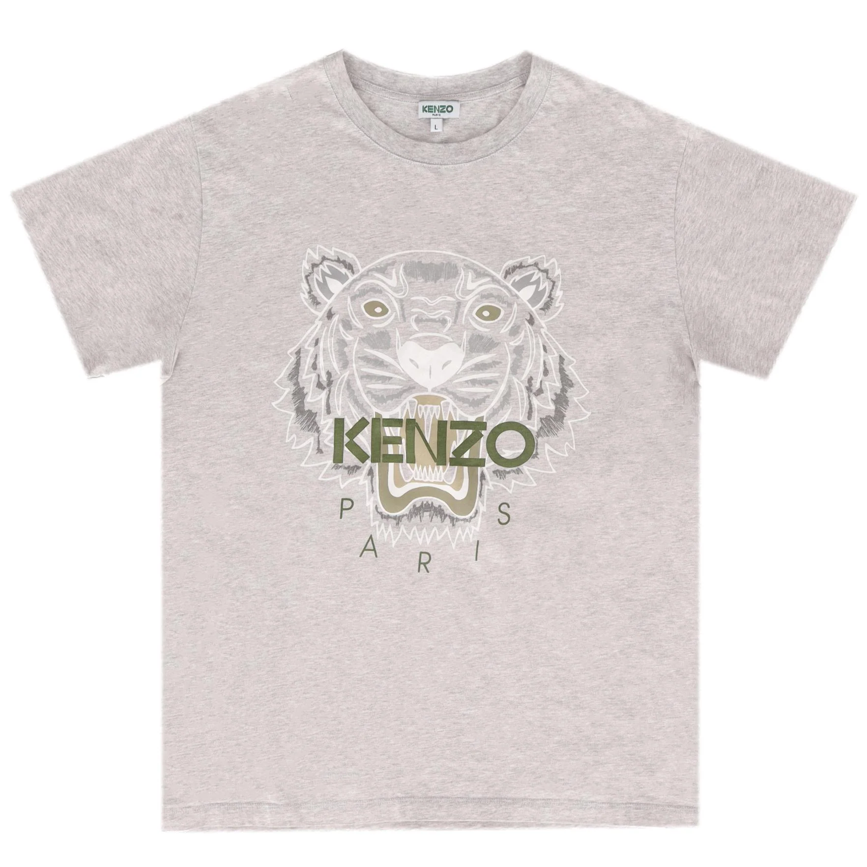 Keno Tiger Print Logo Cotton T-Shirt. Size L