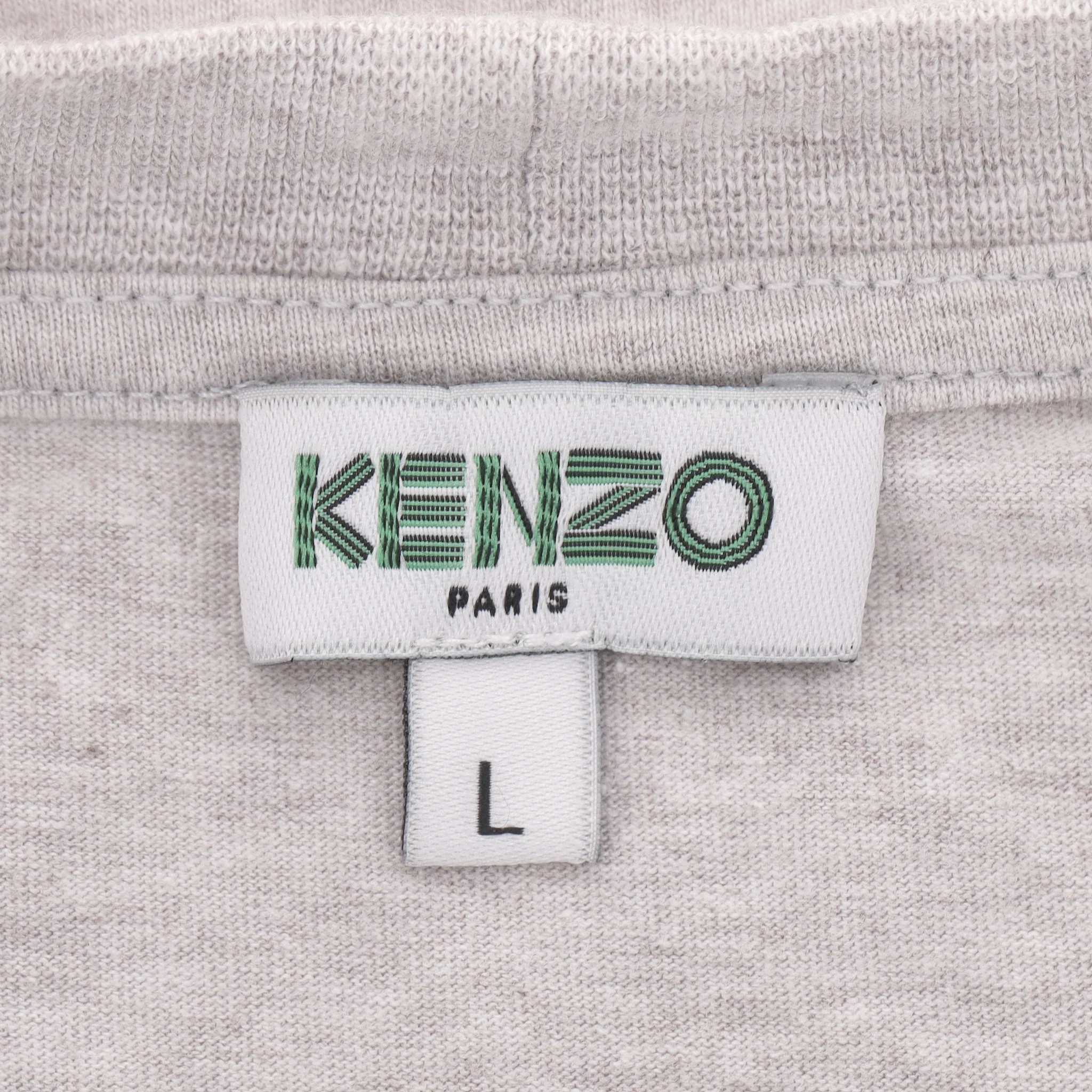 Keno Tiger Print Logo Cotton T-Shirt. Size L - Image 5