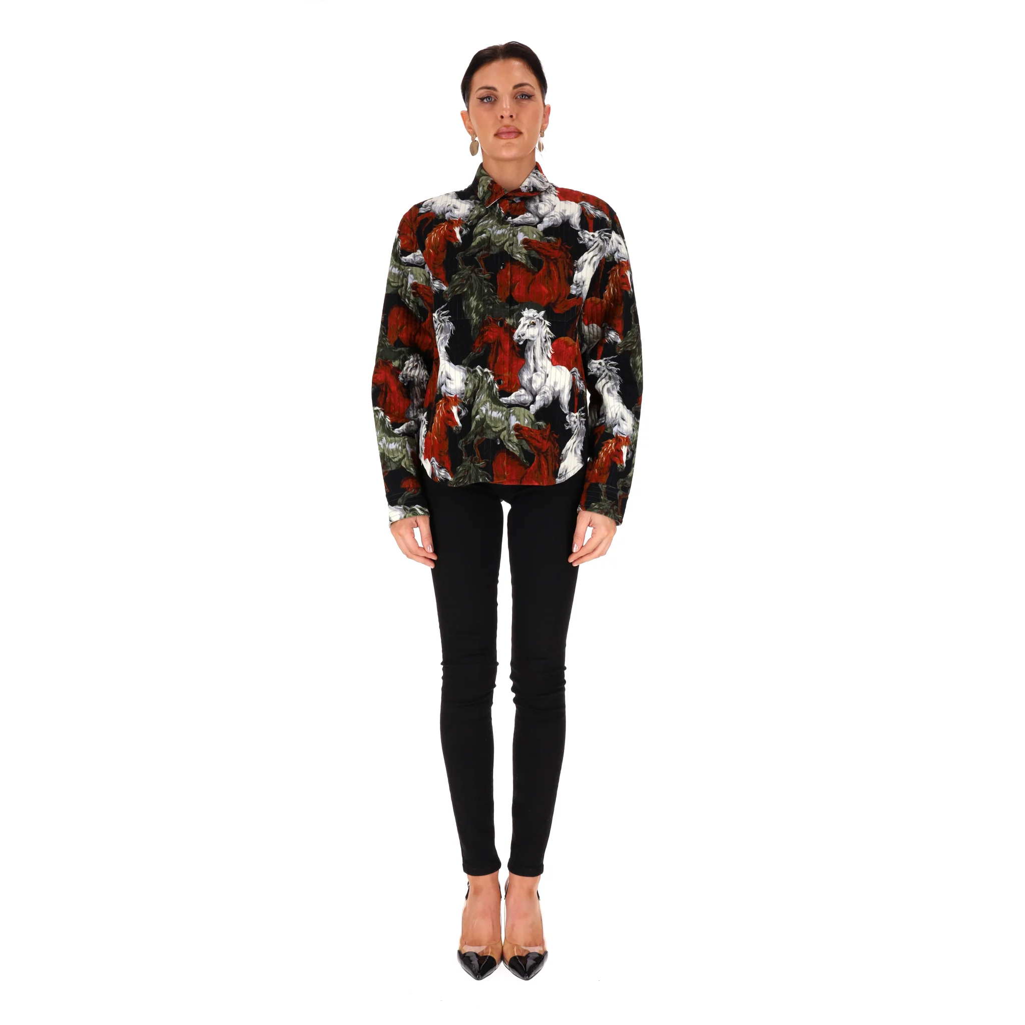 Kenzo Horse Print Cotton Shirt Jacket. Size 40FR - Image 2