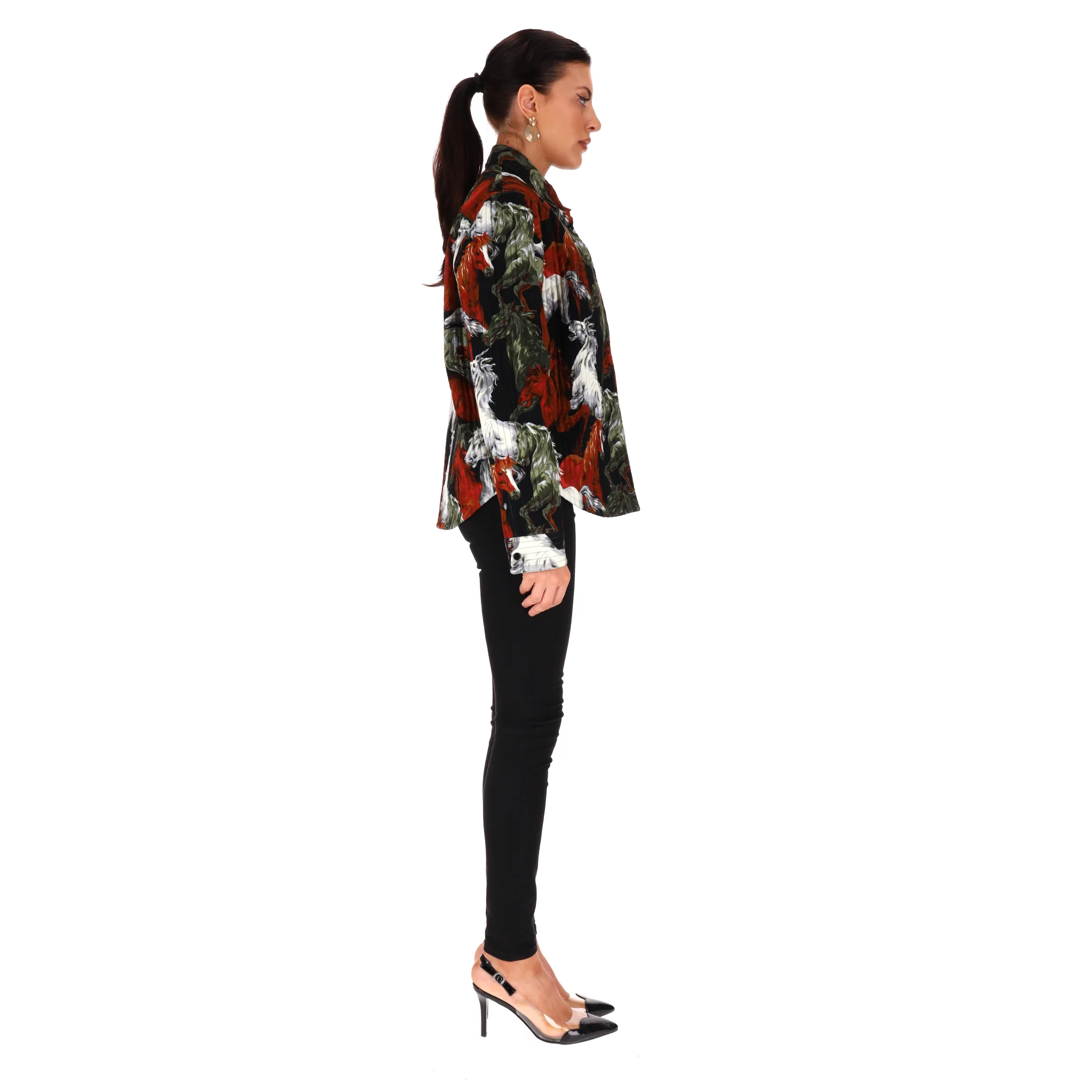 Kenzo Horse Print Cotton Shirt Jacket. Size 40FR - Image 3