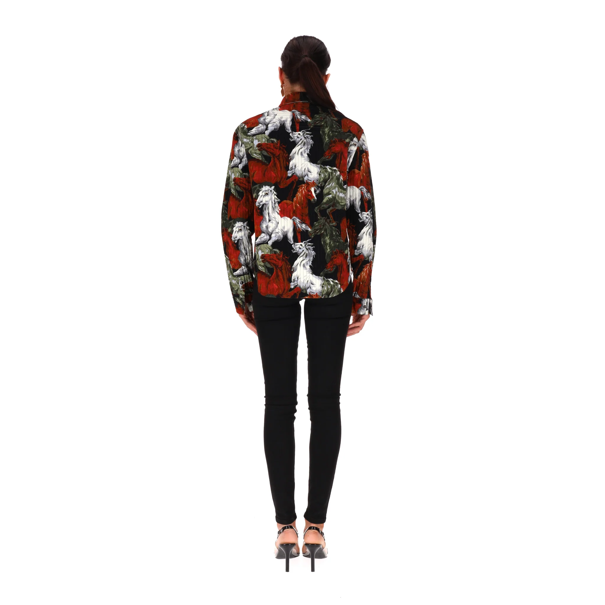 Kenzo Horse Print Cotton Shirt Jacket. Size 40FR - Image 4