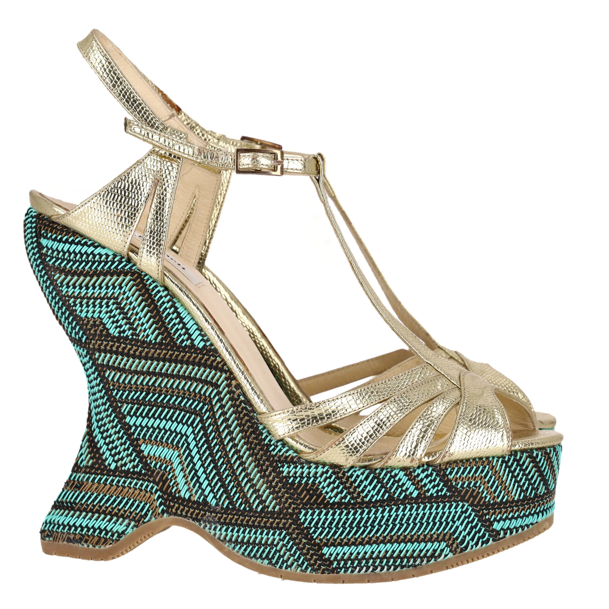 L.K. Bennett 'Lydia' Sandals With A Woven Wedge Heel. Size 39 - Image 3