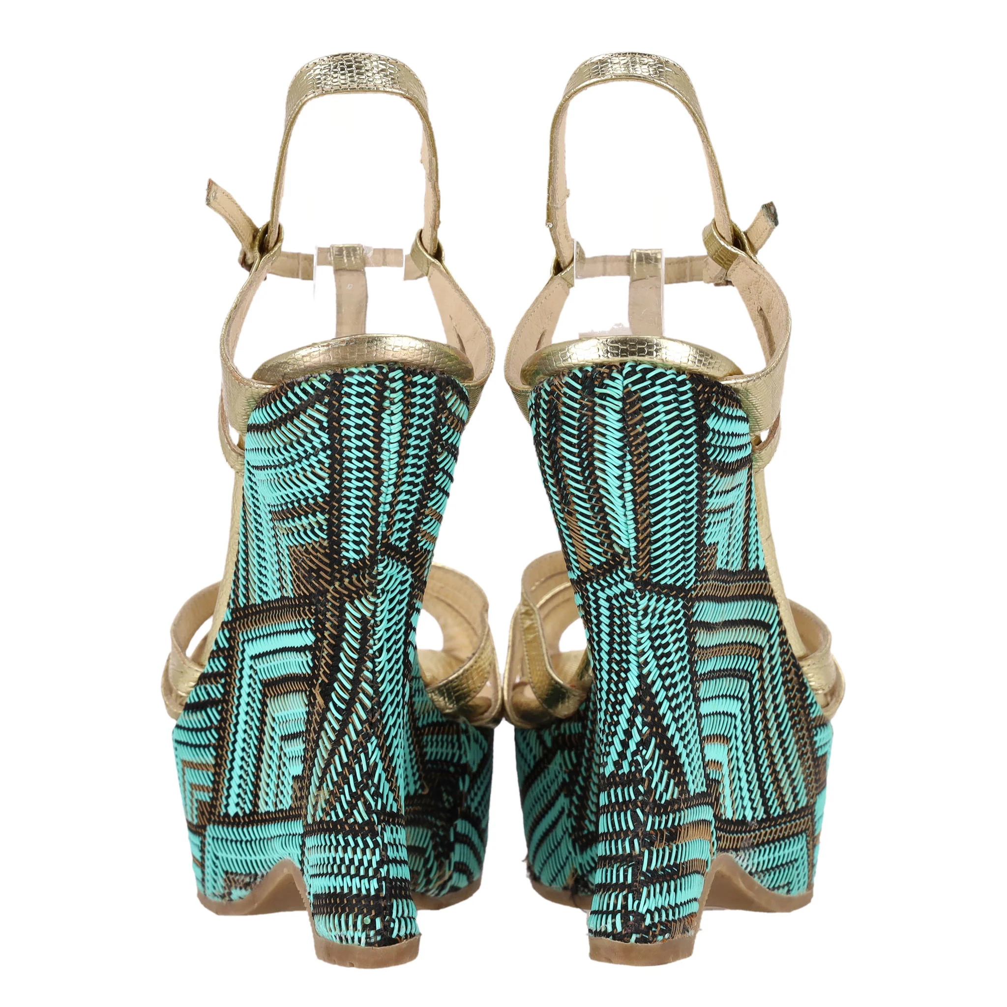 L.K. Bennett 'Lydia' Sandals With A Woven Wedge Heel. Size 39 - Image 4