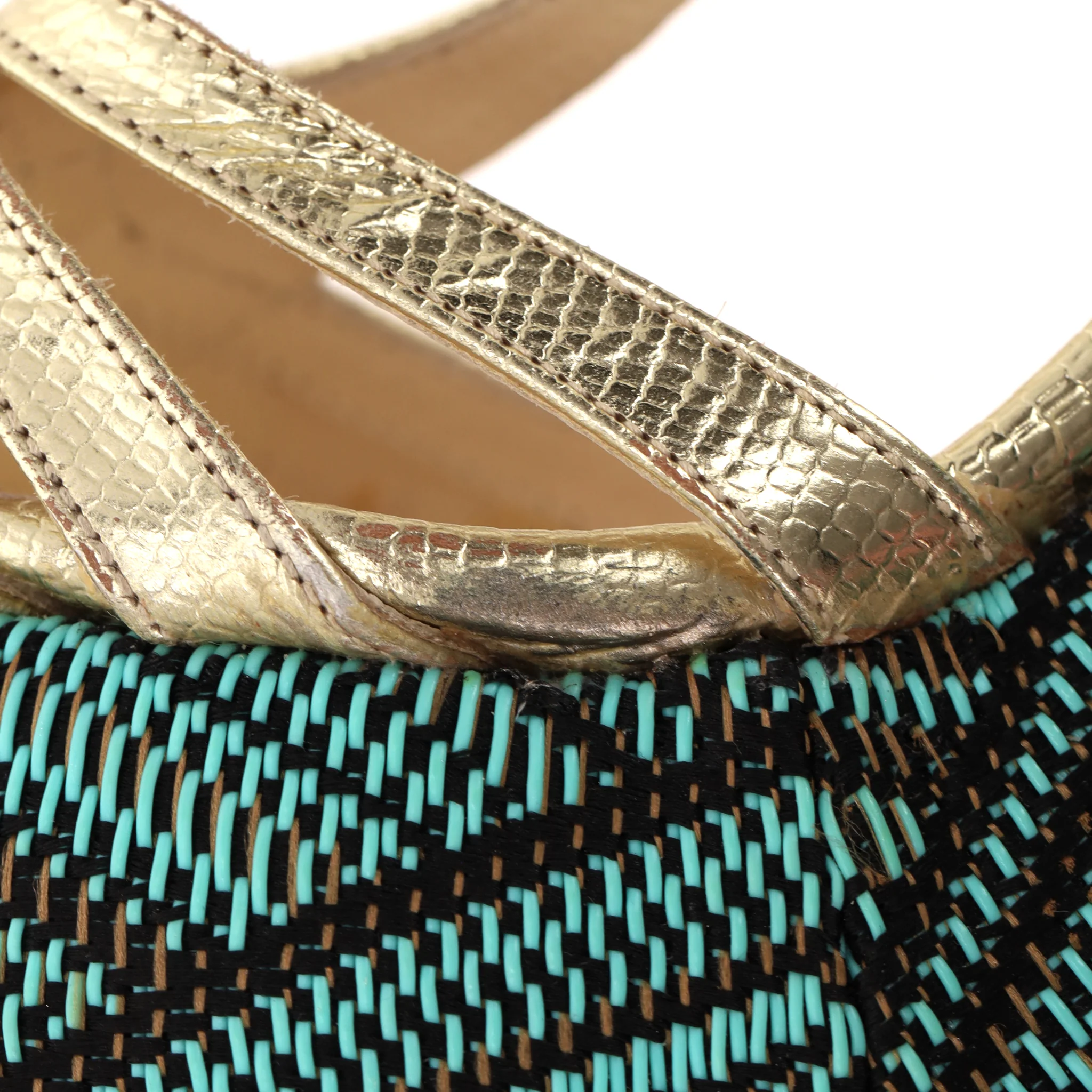 L.K. Bennett 'Lydia' Sandals With A Woven Wedge Heel. Size 39 - Image 7