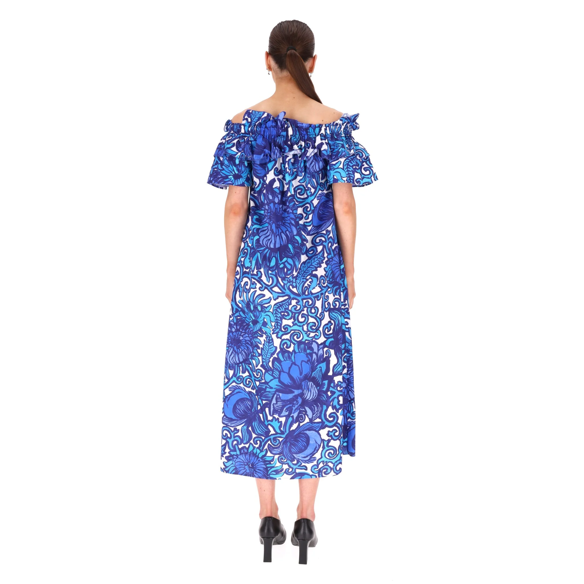 La DoubleJ Off-The-Shoulder Floral Cotton Dress. Size XXS - Image 4